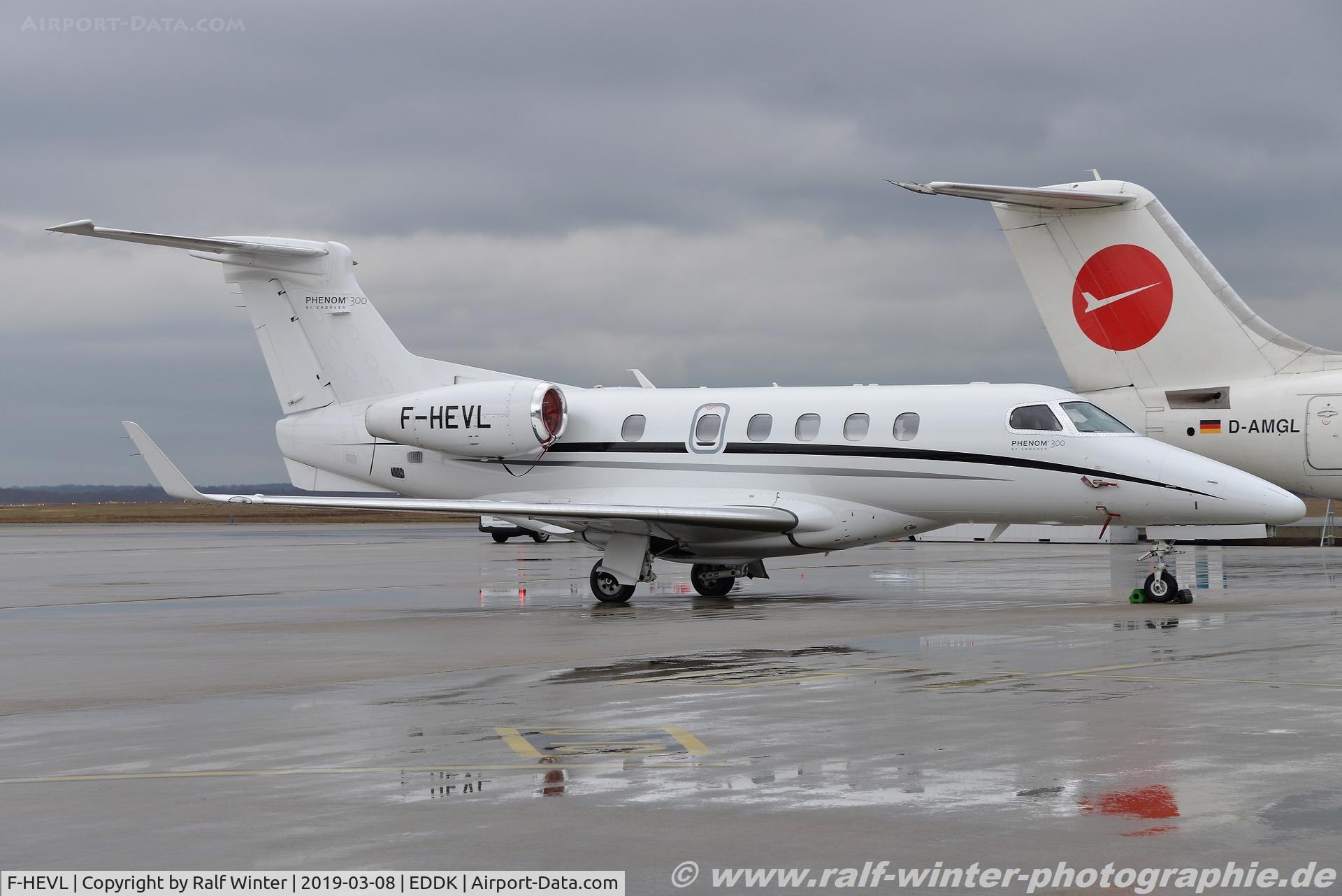 F-HEVL, 2015 Embraer EMB-505 Phenom 300 C/N 50500312, Embraer EMB-505 Phenom 300 - EVL Evolem Aviation - 50500312 - F-HEVL - 08.03.2019 - CGN