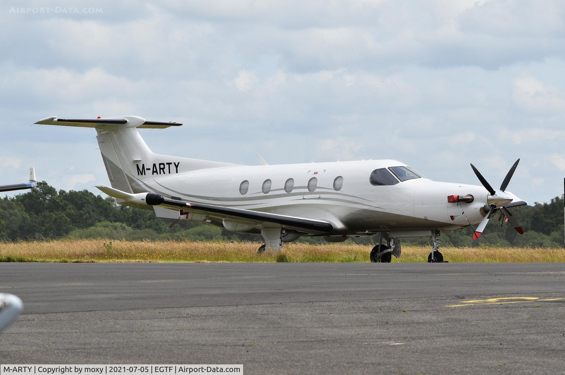 M-ARTY, 2009 Pilatus PC-12/47E C/N 1114, Pilatus PC-12/47E at Fairoaks in new colour scheme.