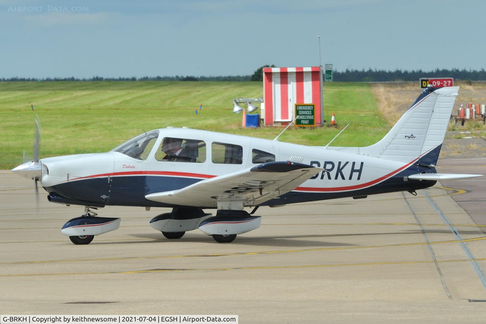 G-BRKH, 1979 Piper PA-28-236 Dakota C/N 28-7911003, Arriving at Norwich from White Waltham.