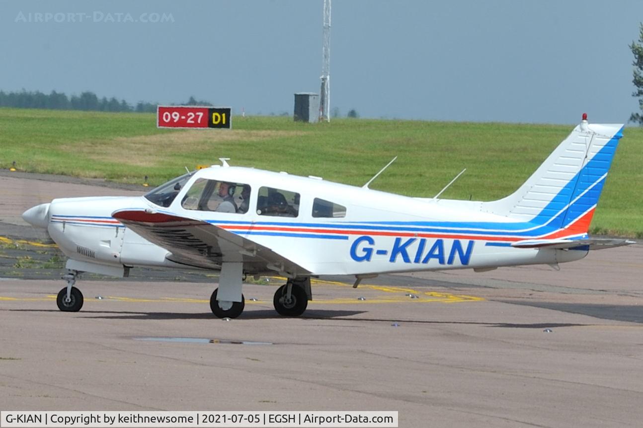 G-KIAN, 1978 Piper PA-28R-201 Cherokee Arrow III C/N 28R-7837022, Arriving at Norwich from Elstree.