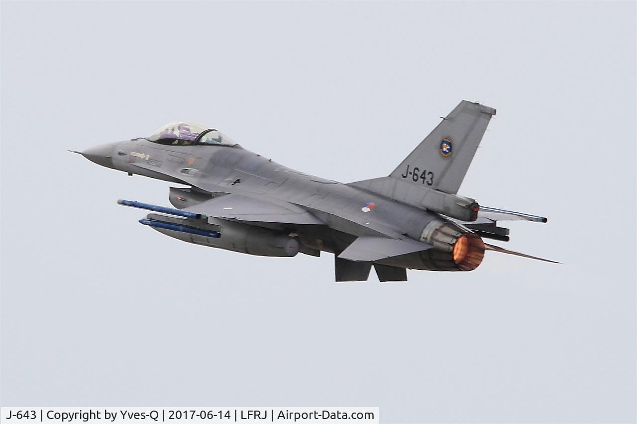 J-643, 1980 Fokker F-16AM Fighting Falcon C/N 6D-75, Fokker F-16AM Fighting Falcon, Climbing from rwy 26, Landivisiau Naval Air Base (LFRJ) Tiger Meet 2017