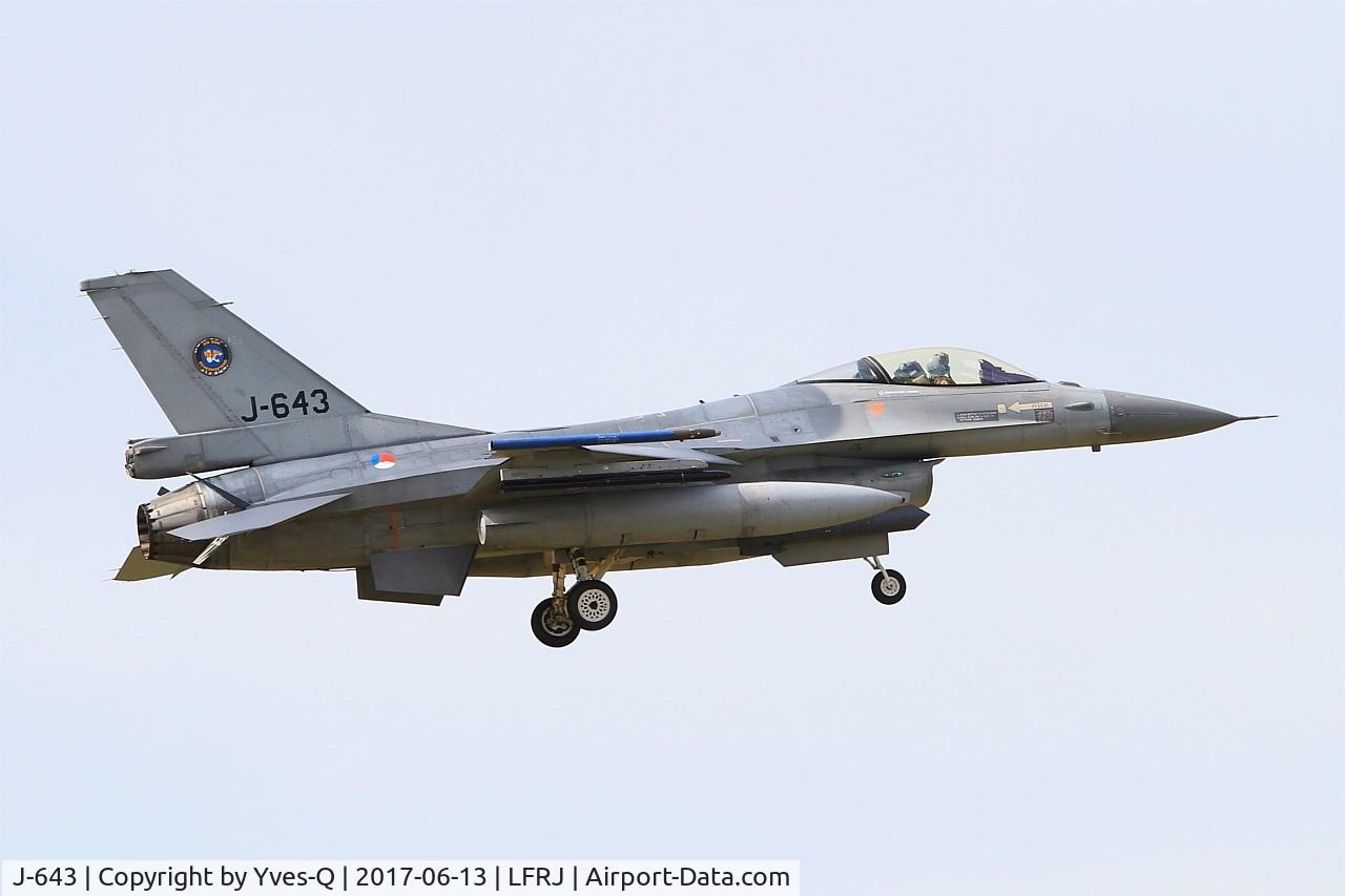 J-643, 1980 Fokker F-16AM Fighting Falcon C/N 6D-75, Fokker F-16AM Fighting Falcon, On final rwy 08, Landivisiau Naval Air Base (LFRJ) Tiger Meet 2017