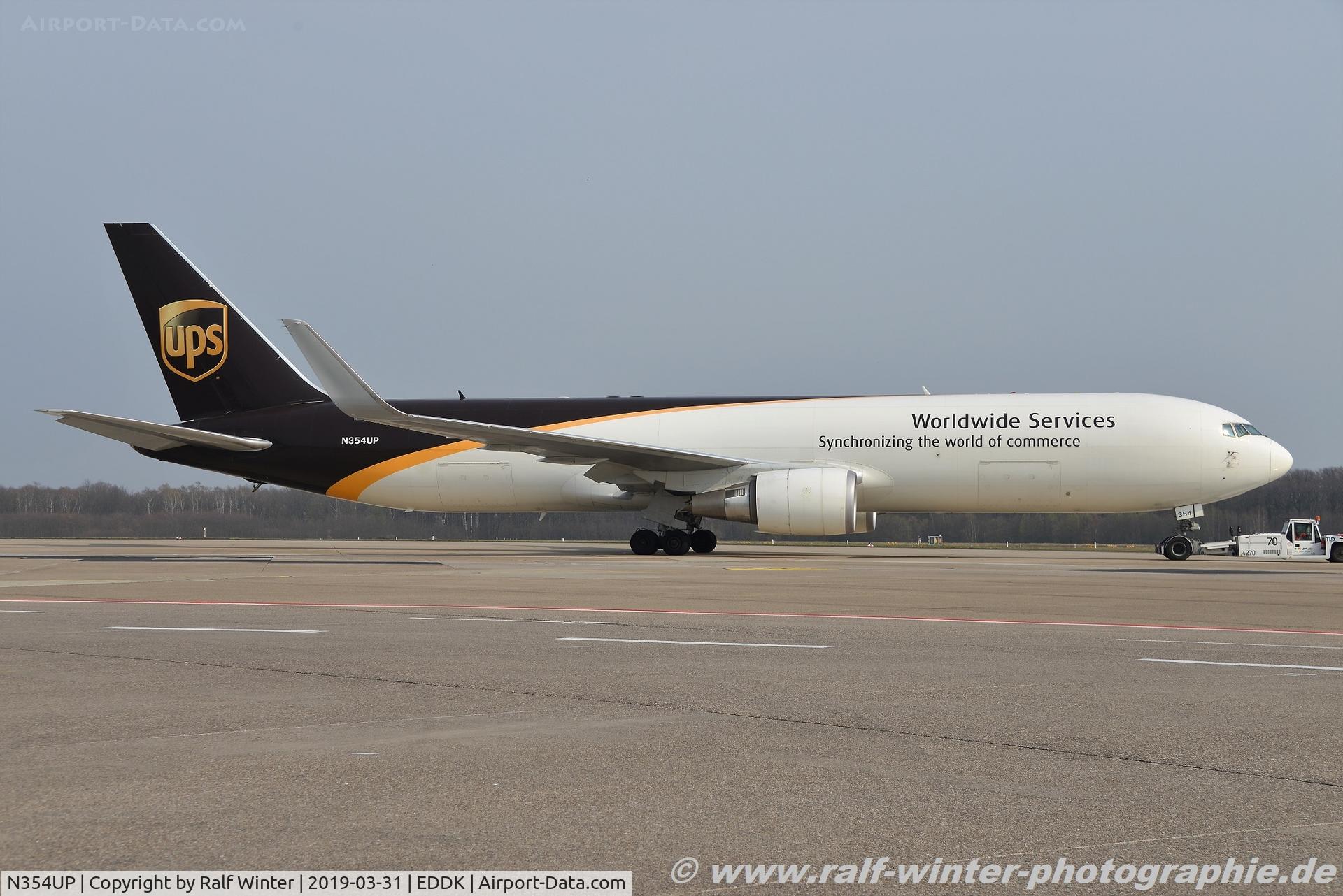 N354UP, 2012 Boeing 767-34AF/ER C/N 37862, Boeing 767-34AFER - 5X UPS United Parcel Service - 37862 - N354UP - 31.03.2019 - CGN