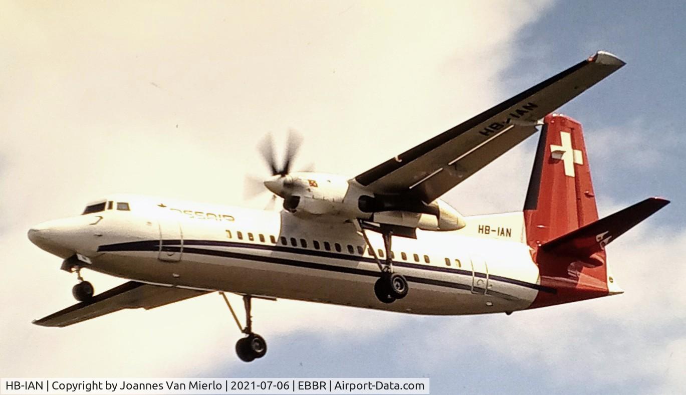 HB-IAN, 1990 Fokker 50 C/N 20182, scan from slide