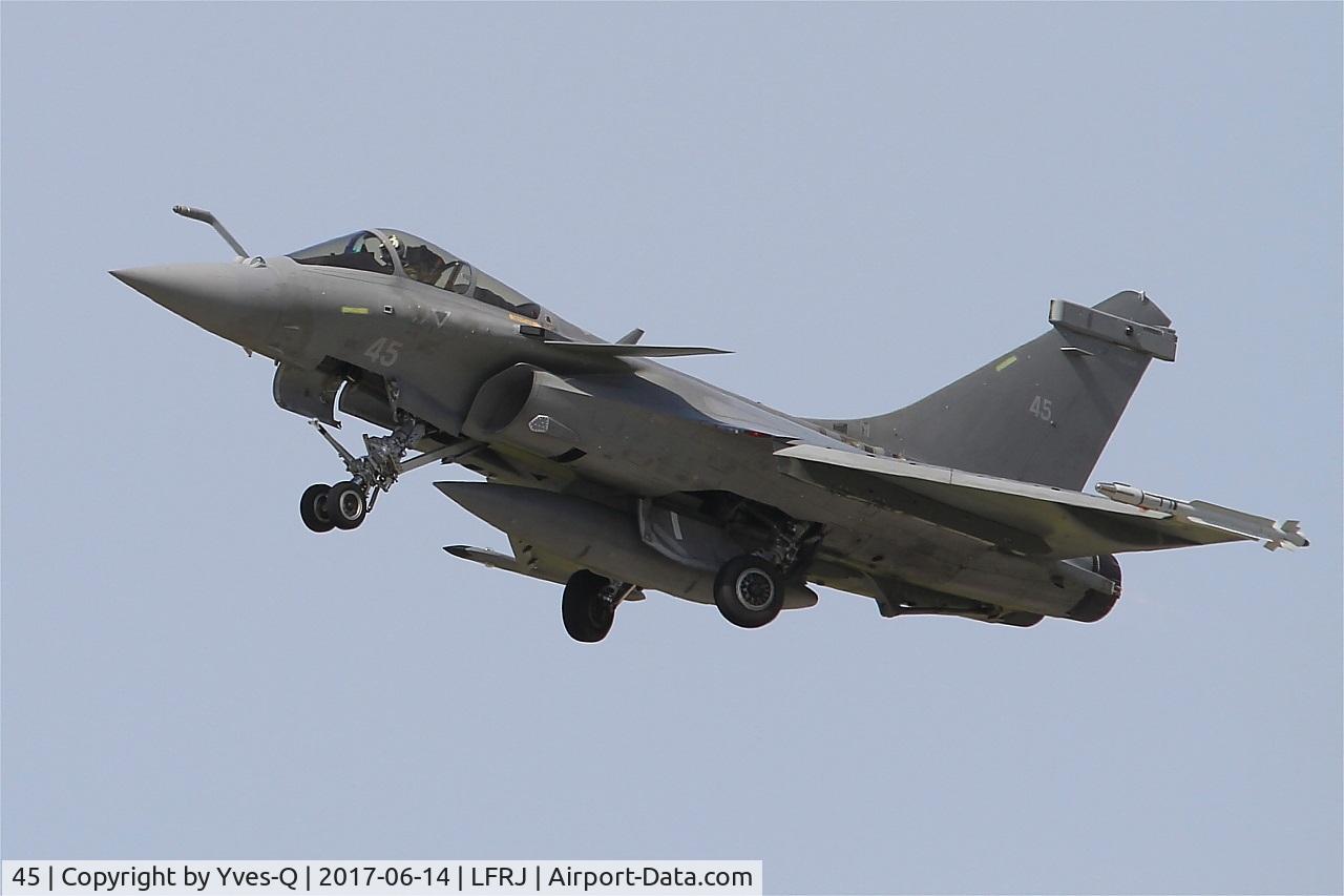 45, 2015 Dassault Rafale M C/N 45, Dassault Rafale M, Take off rwy 26, Landivisiau Naval Air Base (LFRJ) Tiger Meet 2017