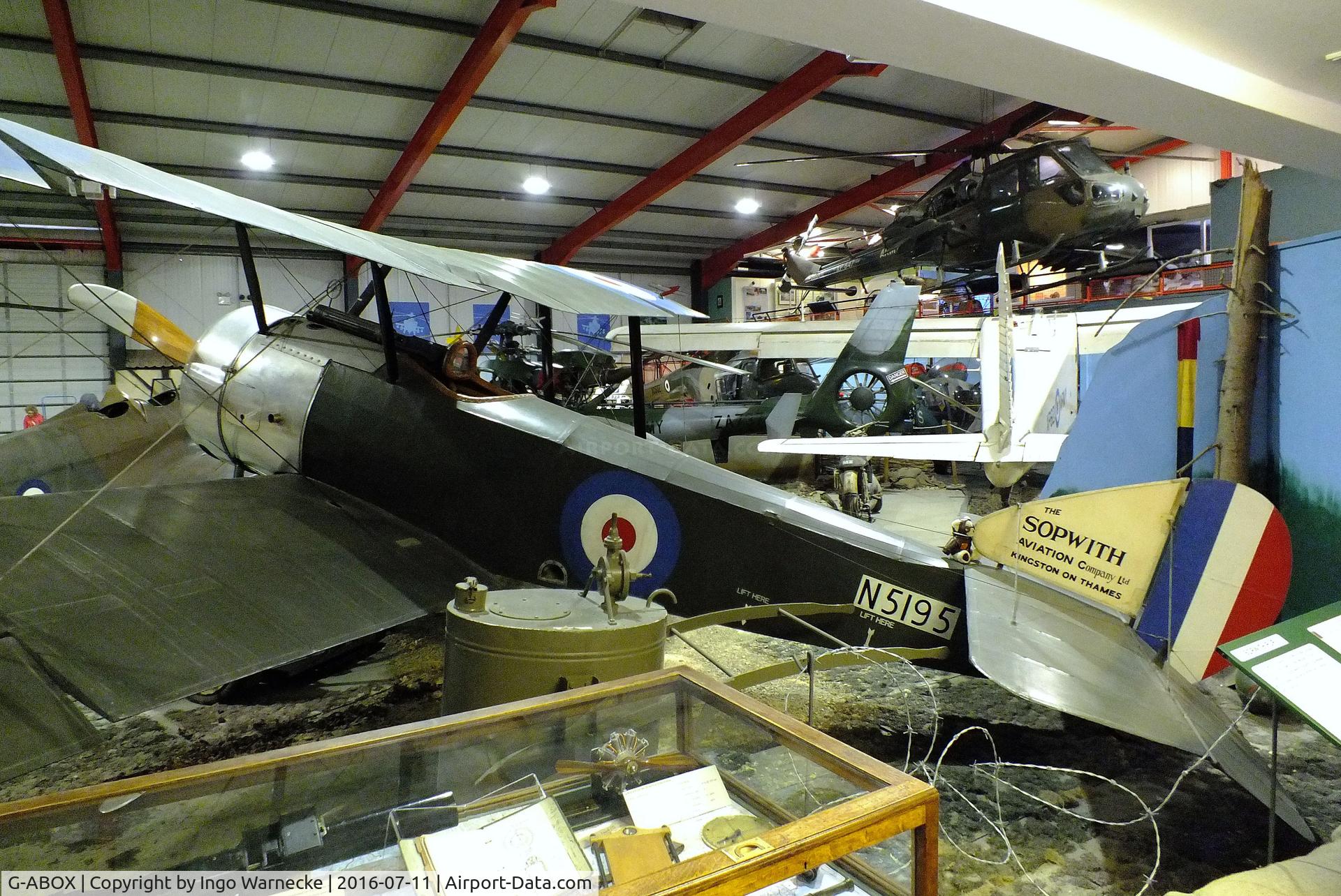 G-ABOX, 1916 Sopwith Pup C/N Not found G-ABOX, Sopwith Pup at the Museum of Army Flying, Middle Wallop