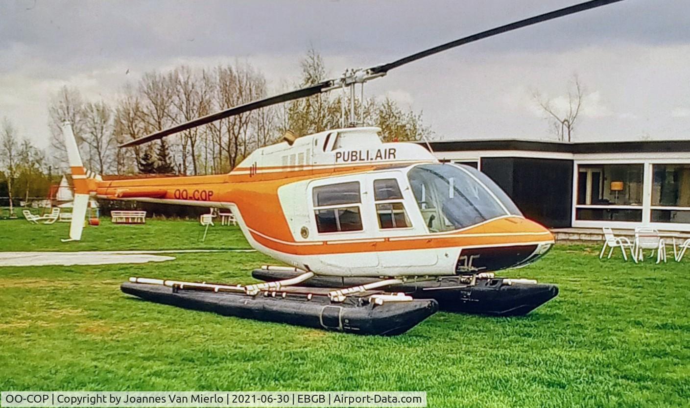 OO-COP, 1971 Agusta AB-206A JetRanger C/N 8284, scan from slide