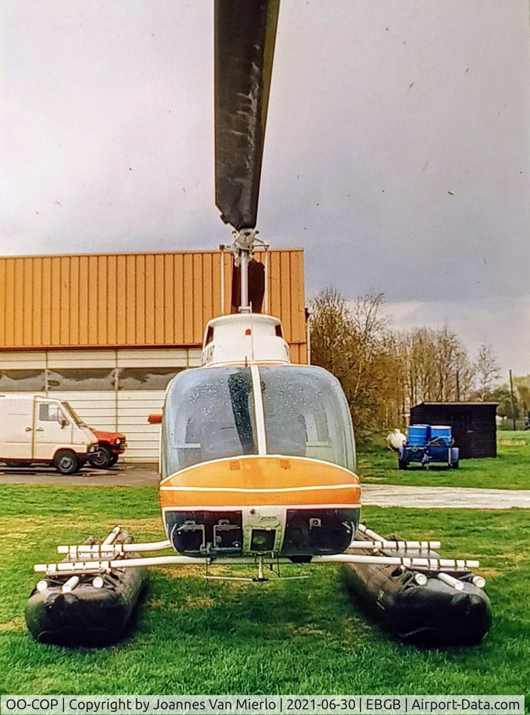OO-COP, 1971 Agusta AB-206A JetRanger C/N 8284, Scan from slide