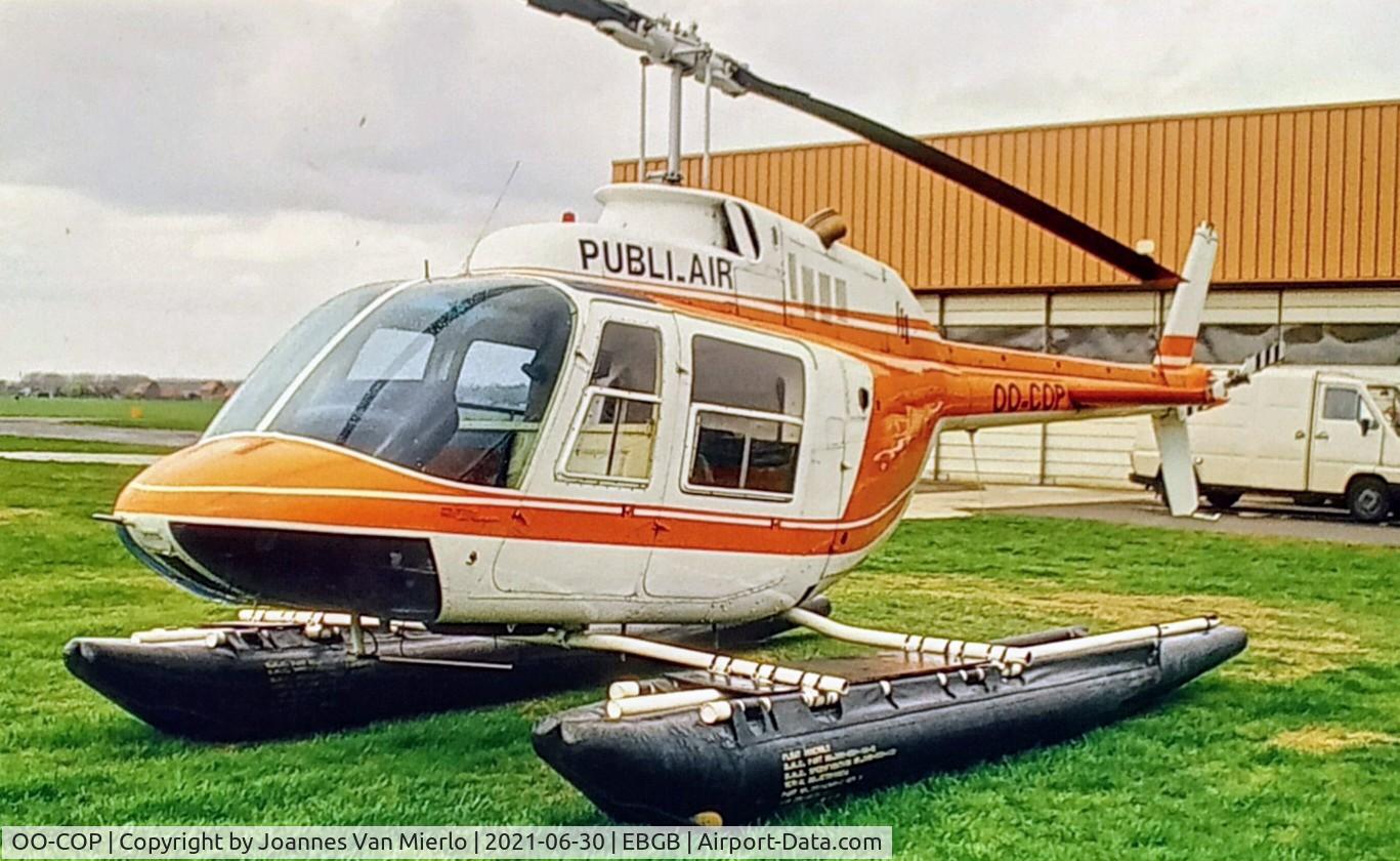 OO-COP, 1971 Agusta AB-206A JetRanger C/N 8284, Scan from slide