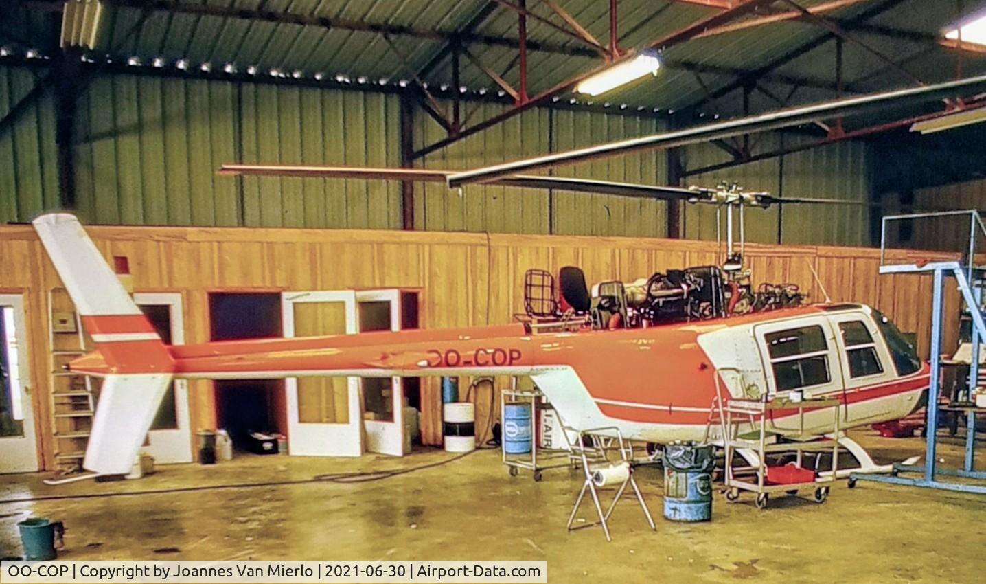 OO-COP, 1971 Agusta AB-206A JetRanger C/N 8284, Scan from slide