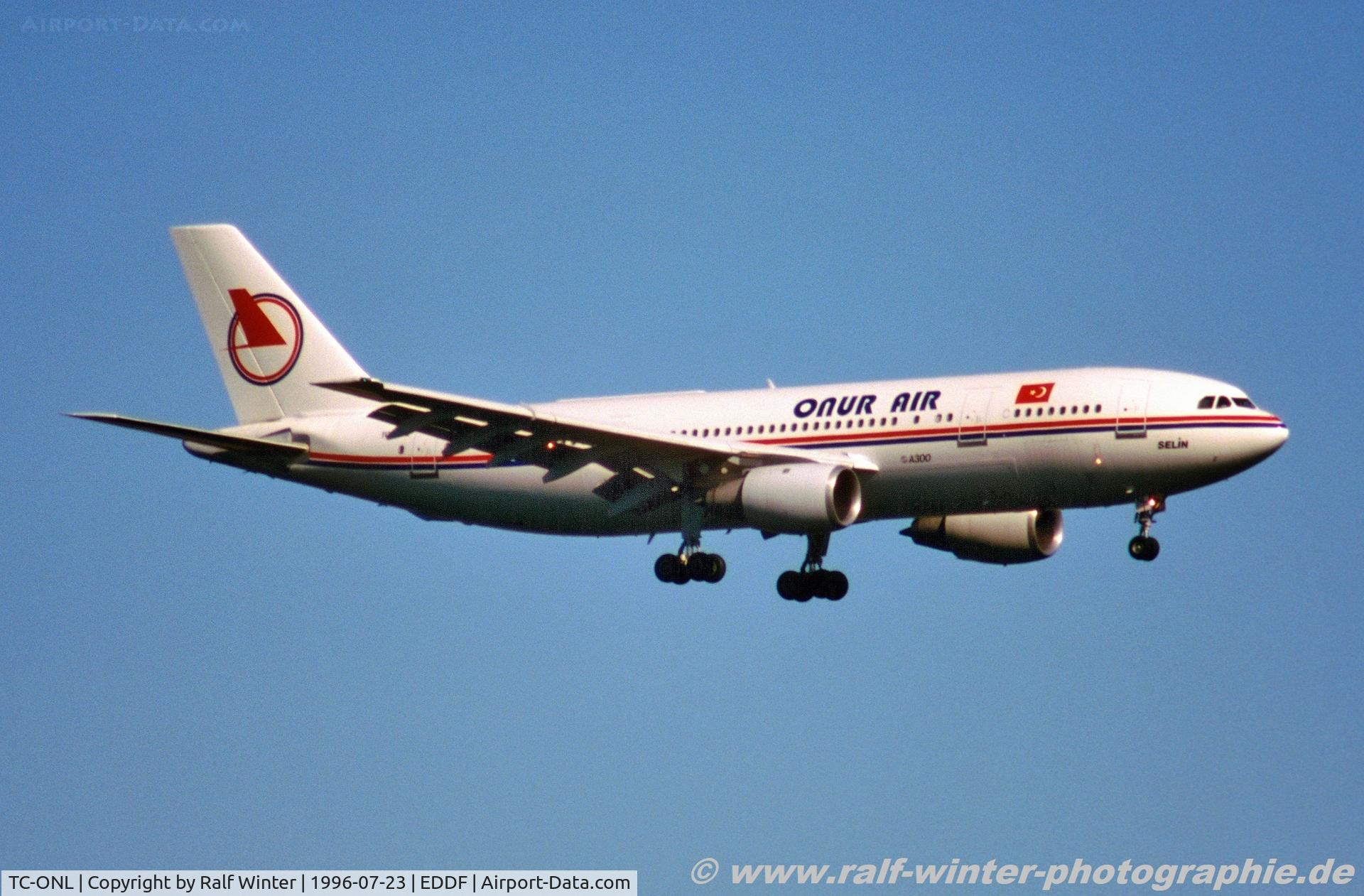 TC-ONL, 1979 Airbus A300B4-103 C/N 087, Airbus A300B4-103 - 8Q OHY Onur Air 'Selin' - 087 - TC-ONL - 23.07.1996 - FRA