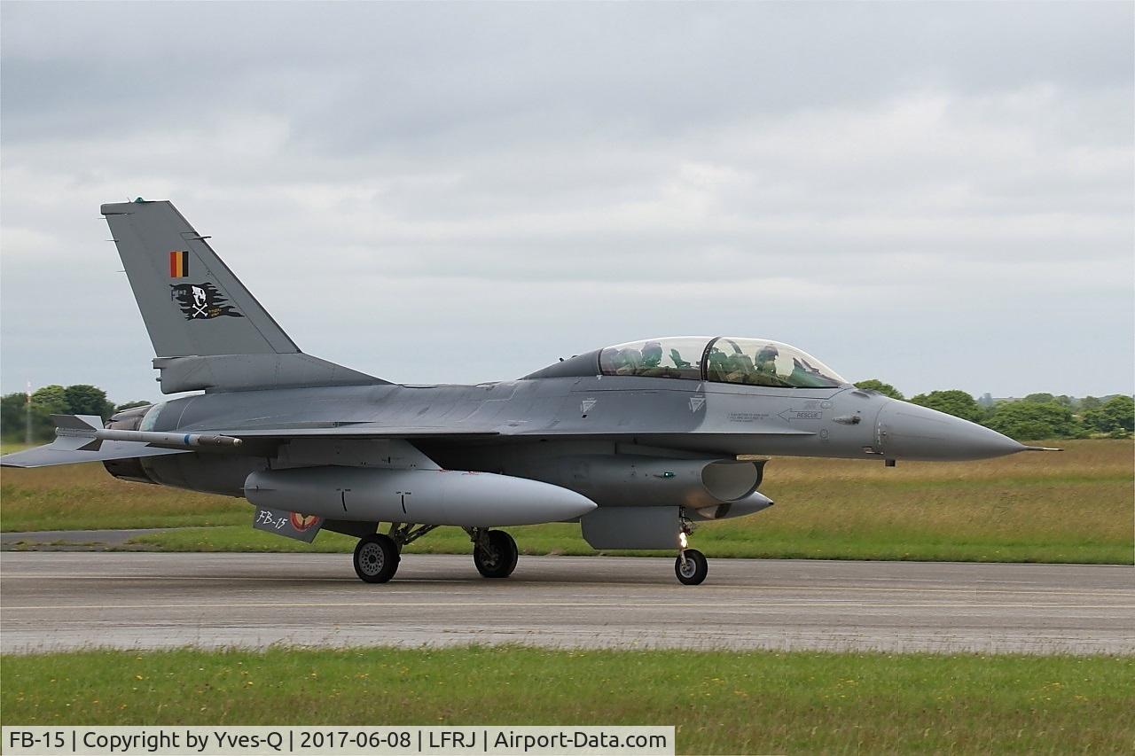 FB-15, General Dynamics F-16BM Fighting Falcon C/N 6J-15, General Dynamics F-16BM Fighting Falcon, Taxiing to flight line, Landivisiau Naval Air Base (LFRJ) Tiger Meet 2017