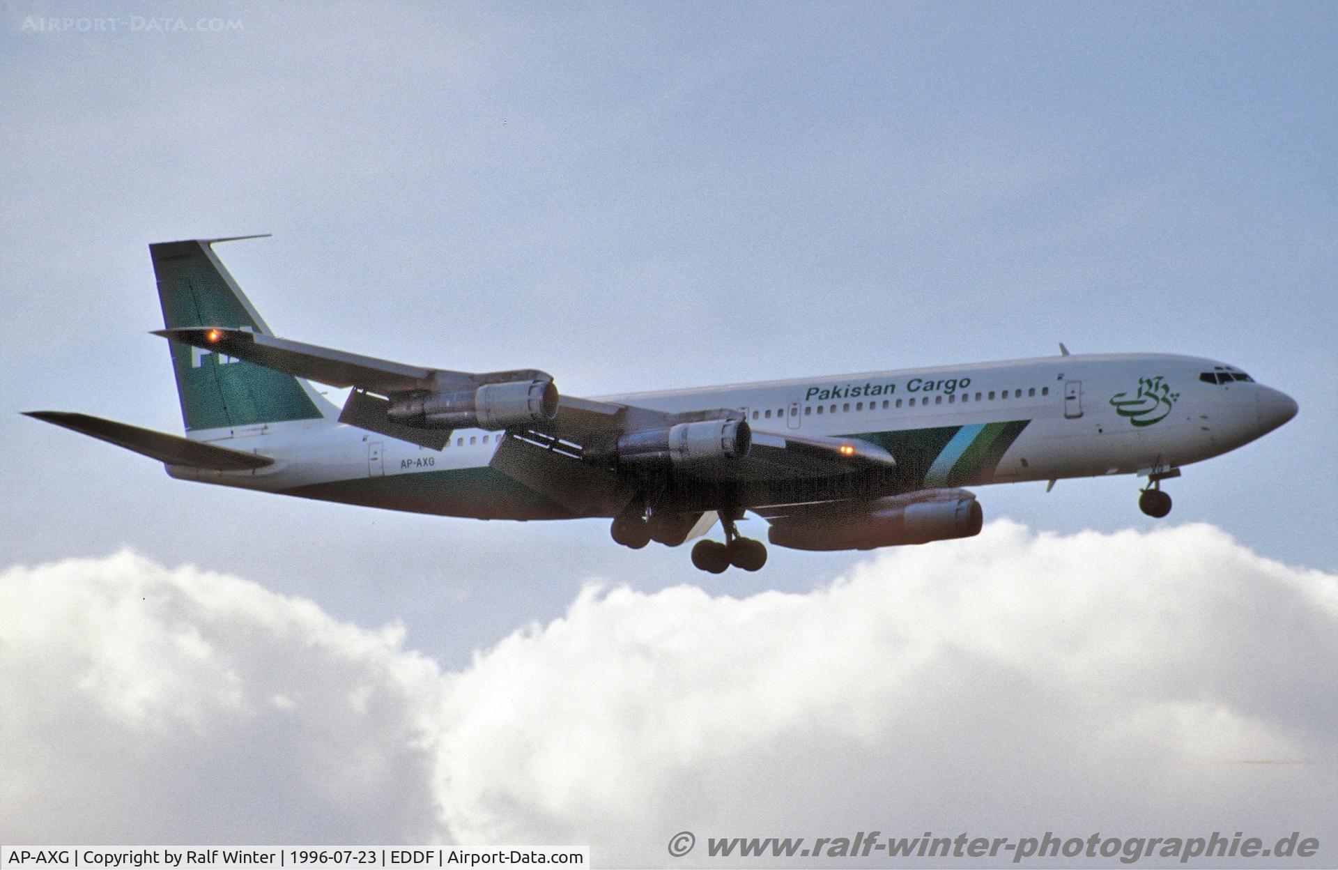 AP-AXG, 1970 Boeing 707-340C C/N 20488, Boeing 707-340C - PK PIA Pakistan International Airlines Cargo - 20488 - AP-AXG - 23.07.1996 - FRA