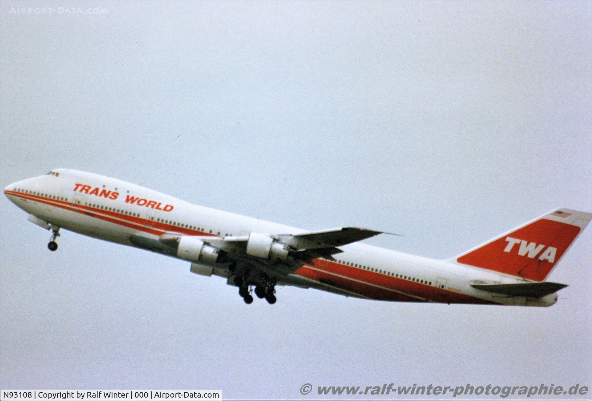 N93108, 1970 Boeing 747-131 C/N 19674, Boeing 747-131 - TW TWA Trans World Airlines - 19674 - N93108