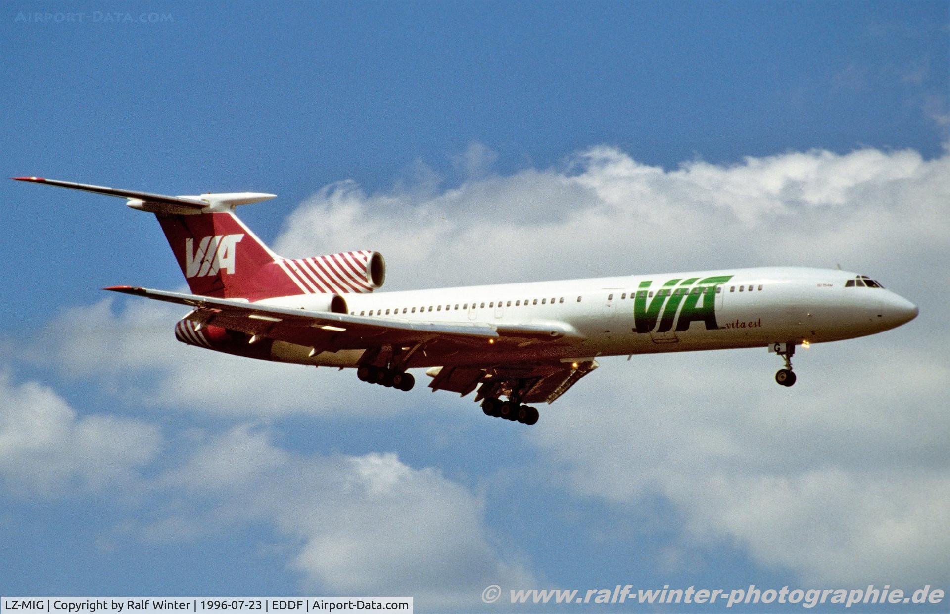 LZ-MIG, 1990 Tupolev Tu-154M C/N 90A840, Tupolev Tu-154M - VL VIM Air Via - 90A-840 - LZ-MIG - 23.07.1996 - FRA