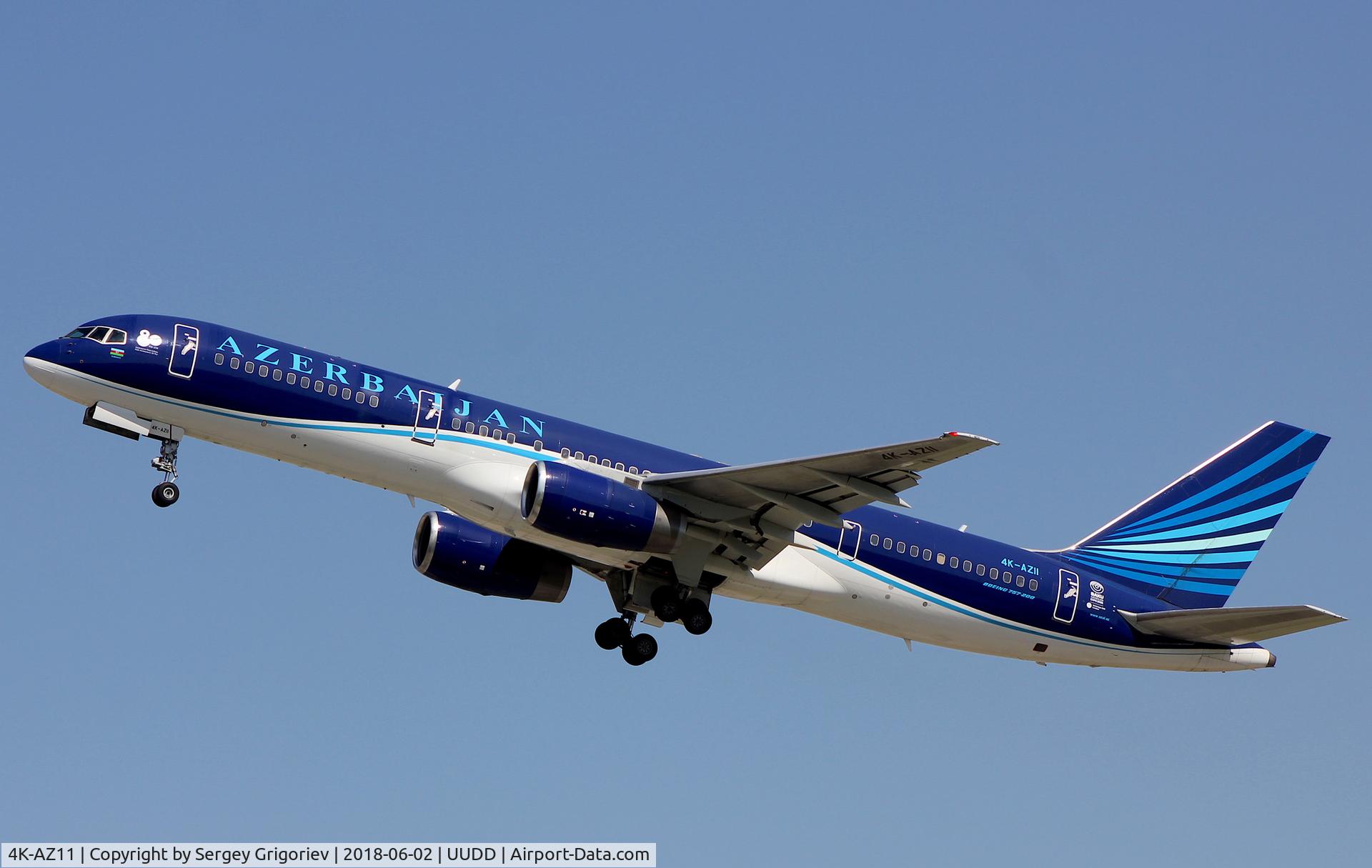 4K-AZ11, 2000 Boeing 757-22L C/N 29305/894, B752 4K-AZ11 AHY (AZAL)
02.06.2018 DME/UUDD Domodedovo, Moscow, RF