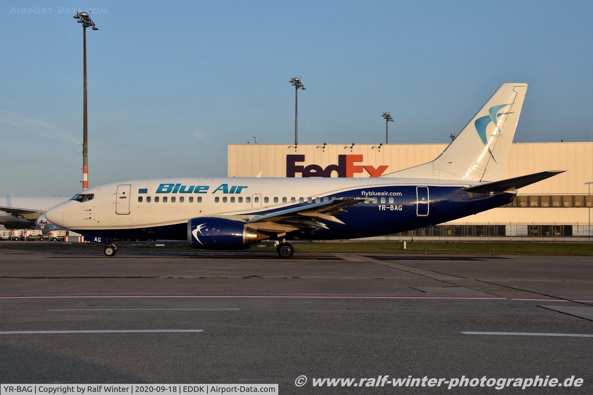 YR-BAG, 1990 Boeing 737-5L9 C/N 24778, Boeing 737-5L9 - 0B BMS Blue Air - 24778 - YR-BAG - 18.09.2020 - CGN