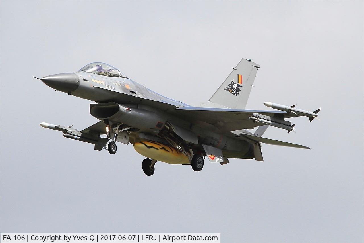 FA-106, SABCA F-16AM Fighting Falcon C/N 6H-106, SABCA F-16AM Fighting Falcon, Short approach rwy 26, Landivisiau Naval Air Base (LFRJ) Tiger Meet 2017