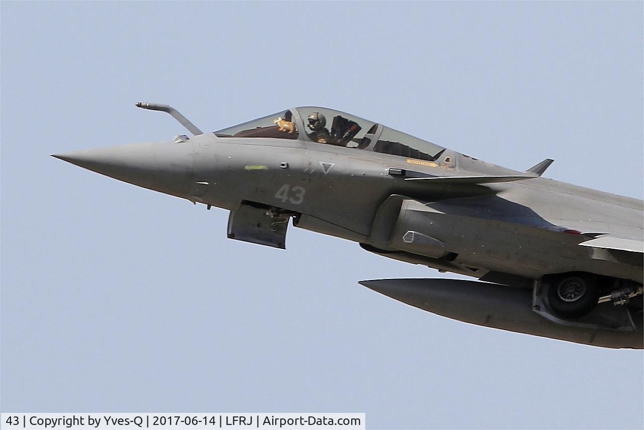 43, 2015 Dassault Rafale M C/N 43, Dassault Rafale M, Take off rwy 26, Landivisiau naval air base (LFRJ) Tiger Meet 2017