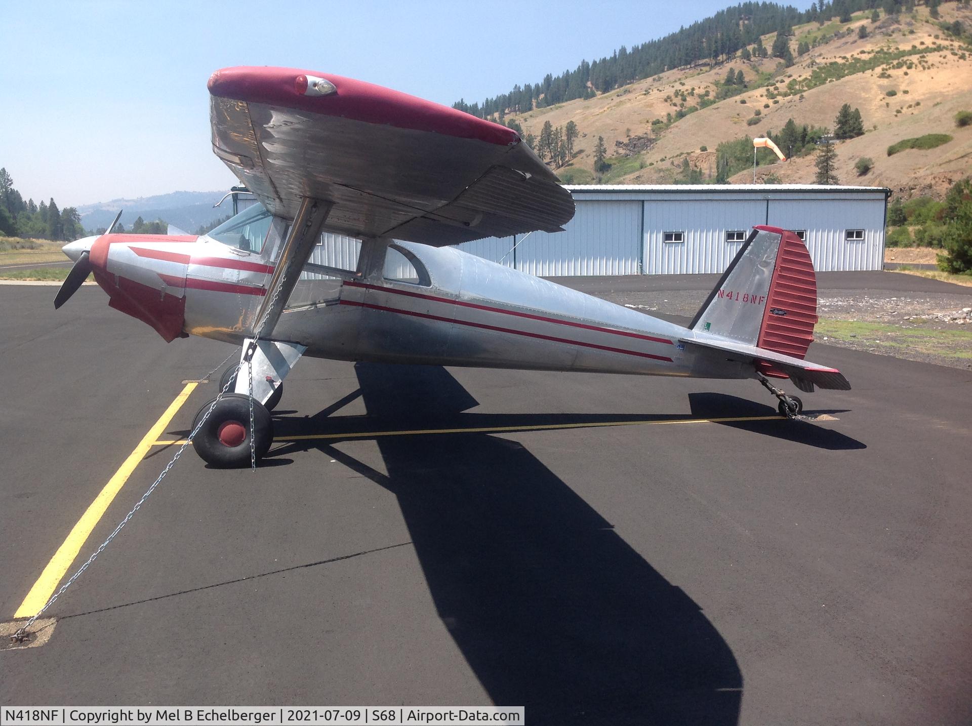 N418NF, Luscombe 8E Silvaire C/N 5117, Parked at Orofino Idaho
