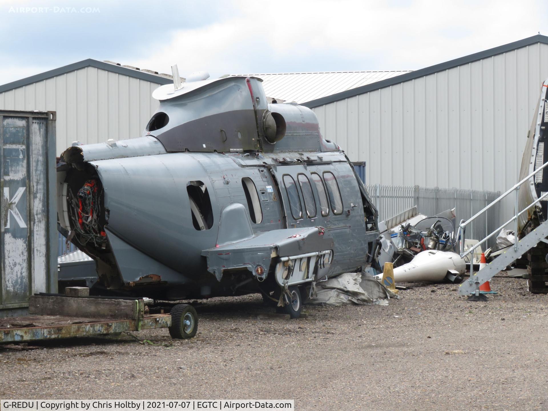 G-REDU, 2008 Eurocopter EC-225LP Super Puma Mk2+ C/N 2690, Remains at a scrapyard near Cranfield Airport.