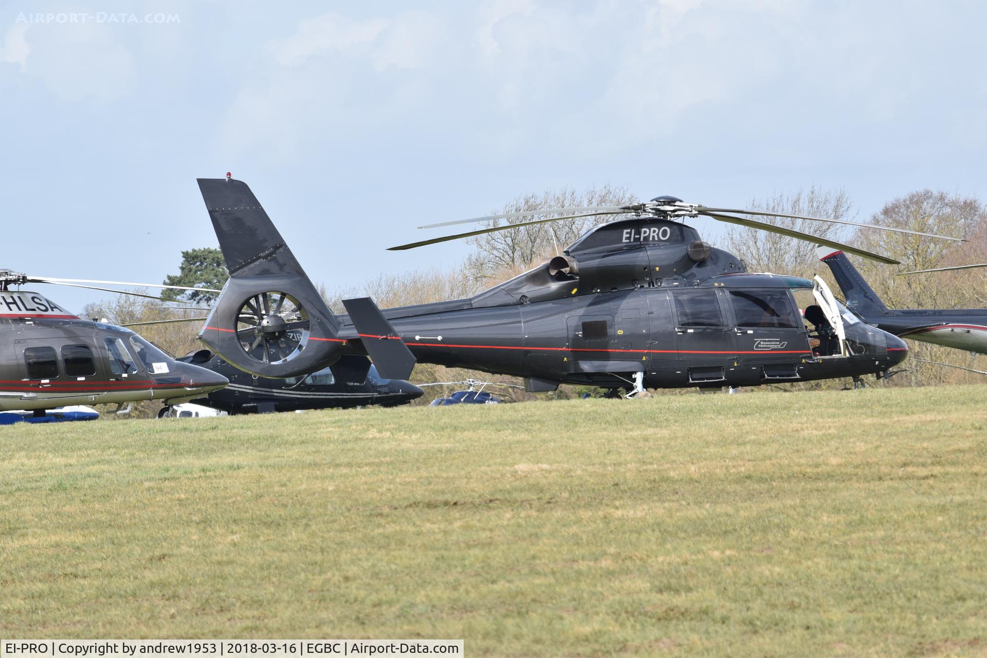 EI-PRO, Aerospatiale AS-365N Dauphin 2 C/N 6443, EI-PRO at Cheltenham Racecourse.