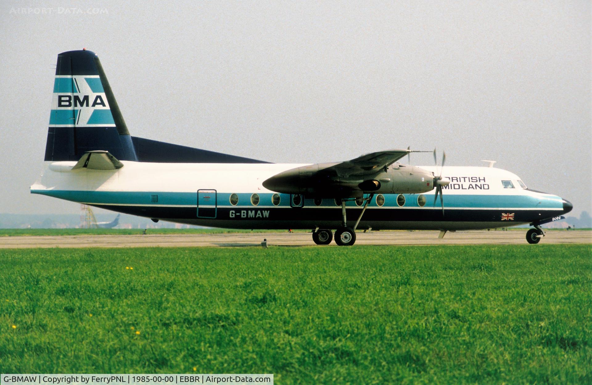 G-BMAW, 1962 Fokker F-27-200 Friendship C/N 10212, British Midland Fk27 lining up