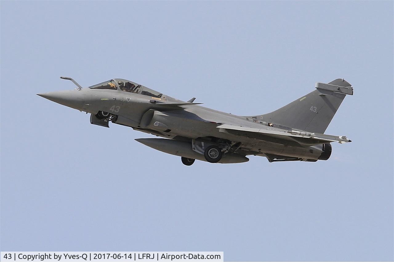 43, 2015 Dassault Rafale M C/N 43, Dassault Rafale M, Take off rwy 26, Landivisiau naval air base (LFRJ) Tiger Meet 2017