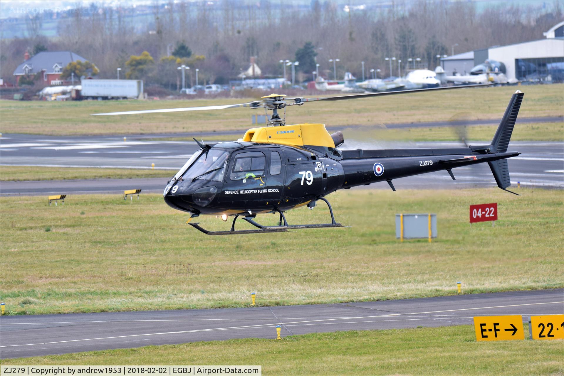 ZJ279, 1997 Eurocopter AS-350BB Squirrel HT1 Ecureuil C/N 3021, ZJ279 at Gloucestershire Airport.