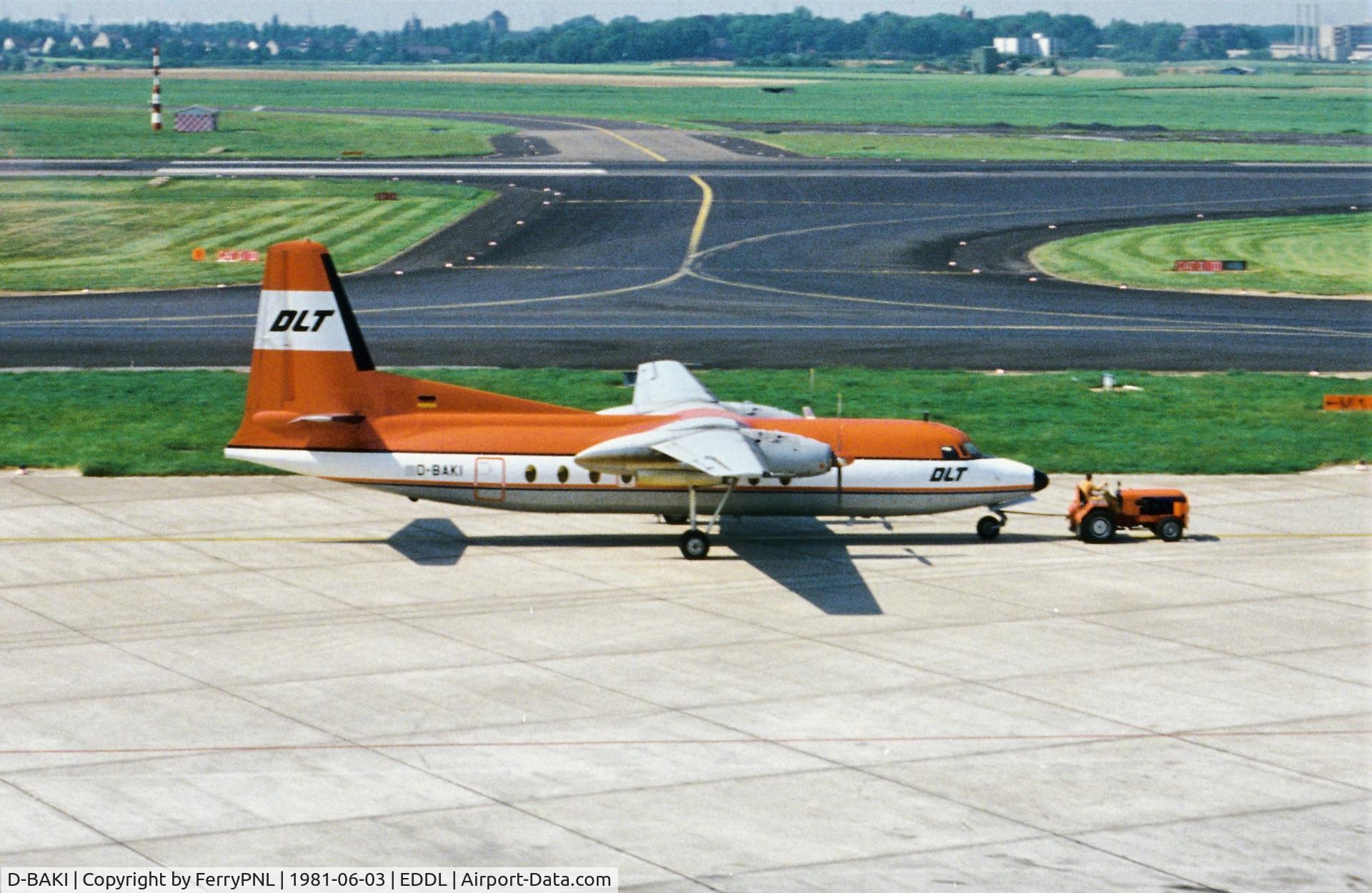 D-BAKI, 1958 Fokker F.27-100 Friendship C/N 10102, WDL F27 under tug