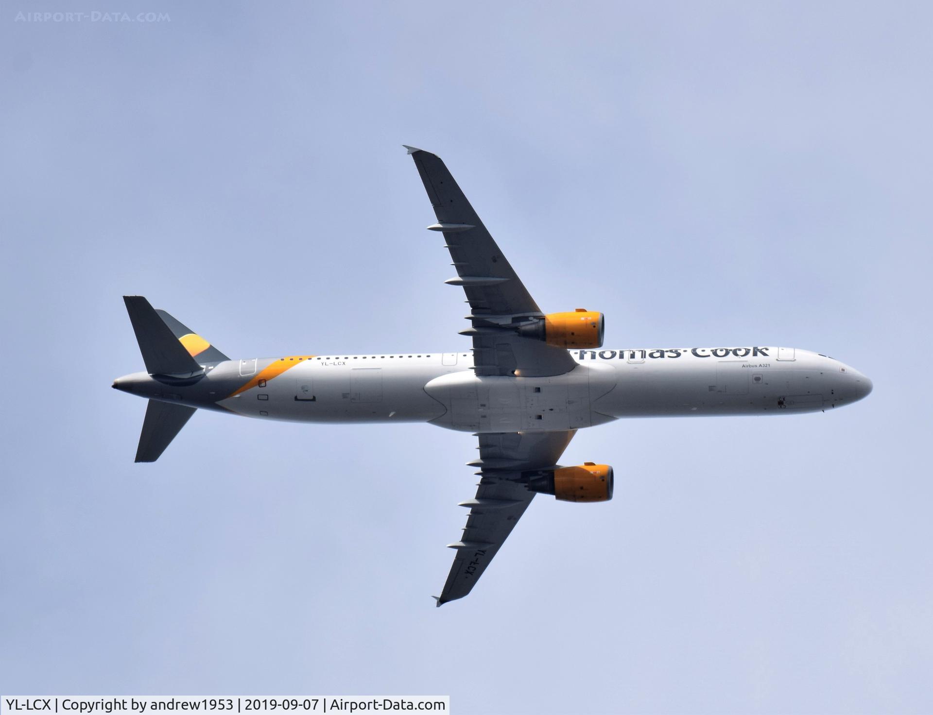 YL-LCX, 2007 Airbus A321-211 C/N 3191, YL-LCX over Minehead.