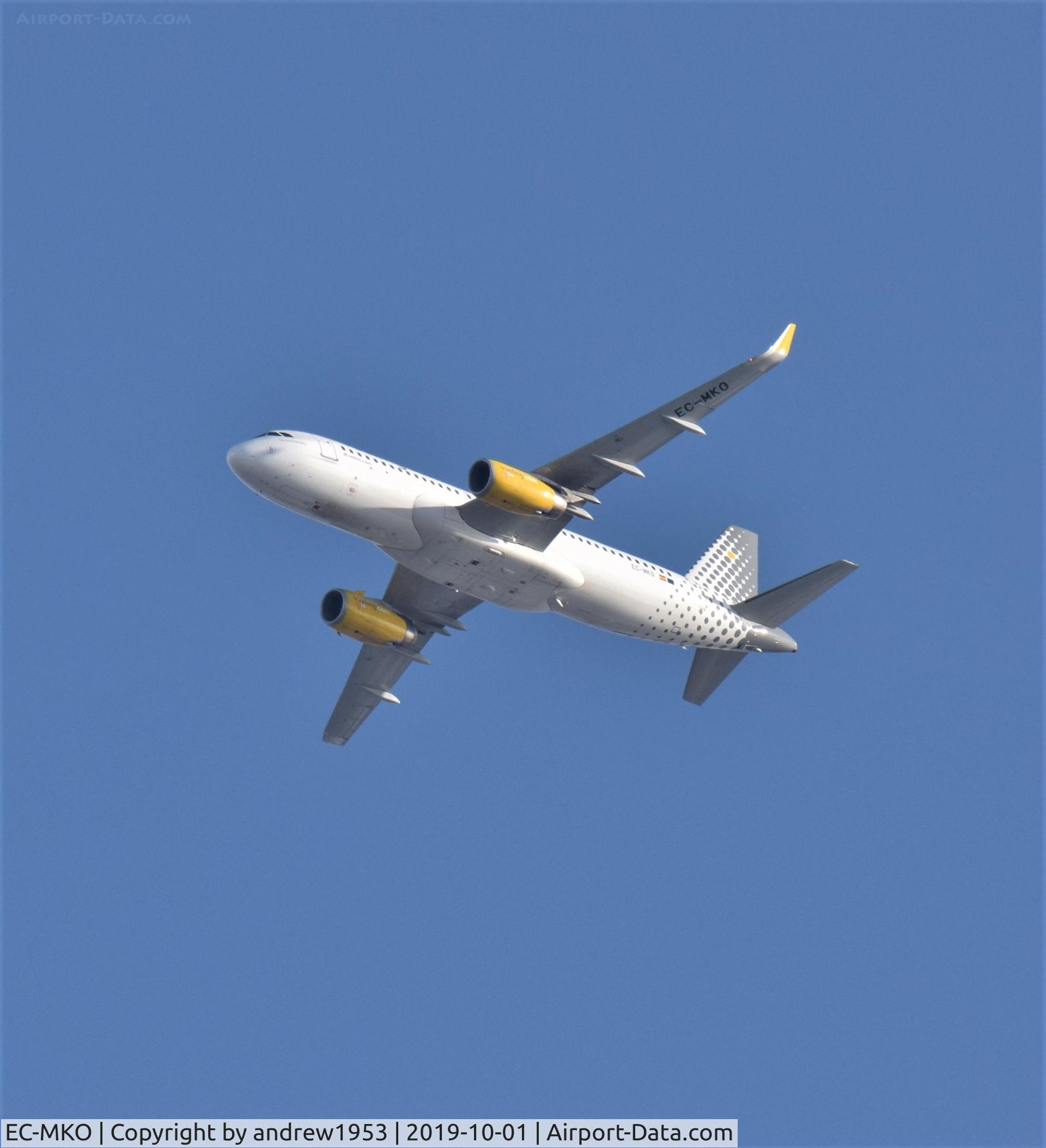 EC-MKO, 2016 Airbus A320-232 C/N 7028, EC-MKO over Minehead.