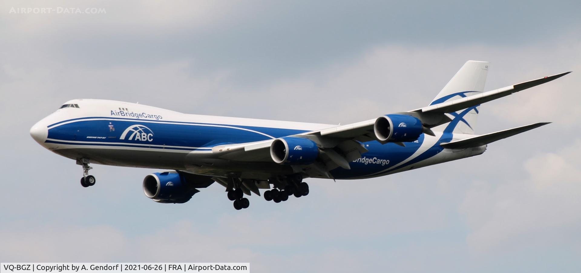 VQ-BGZ, 2012 Boeing 747-8HVF/SCD C/N 37580, Air Bridge Cargo, seen here on final at Frankfurt Airport (EDDF/FRA)