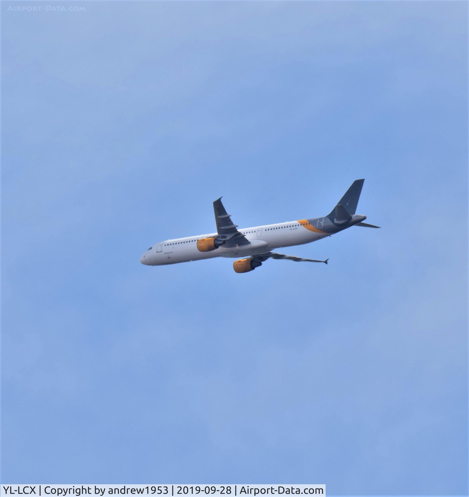 YL-LCX, 2007 Airbus A321-211 C/N 3191, YL-LCX over Minehead.