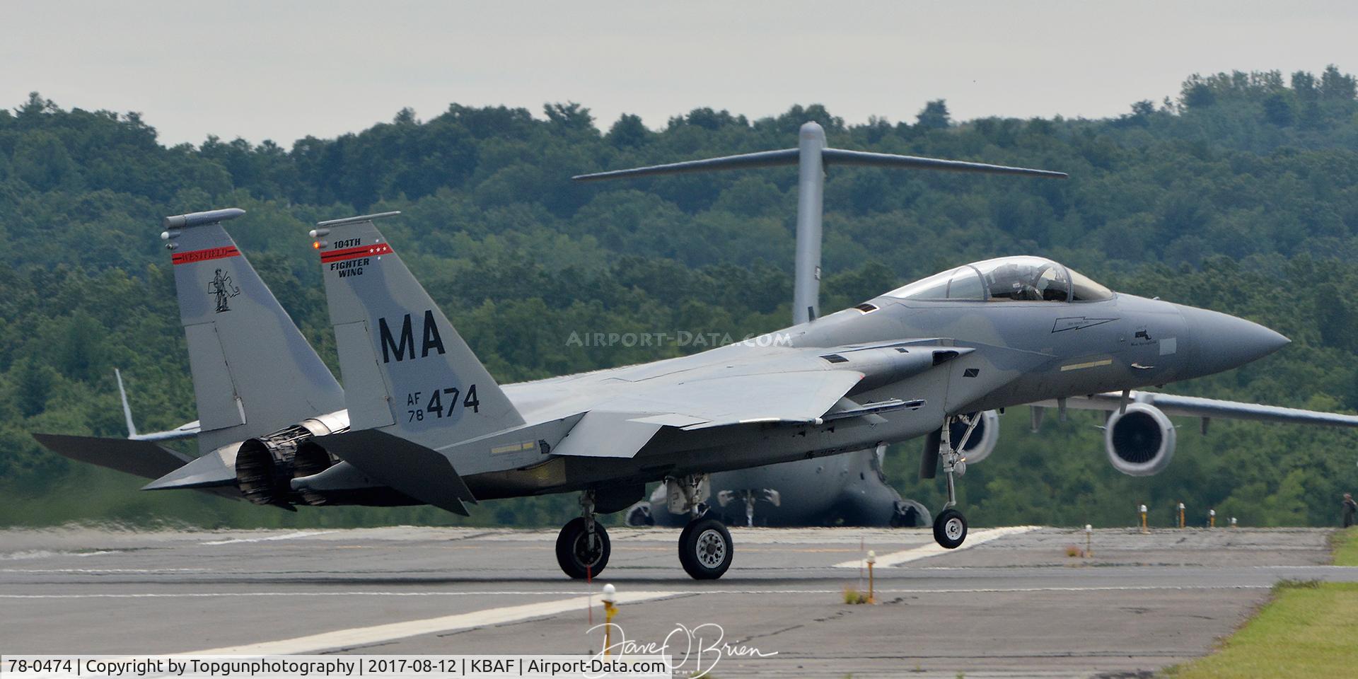 78-0474, McDonnell Douglas F-15C Eagle C/N 0453/C007, touching down after a demo
