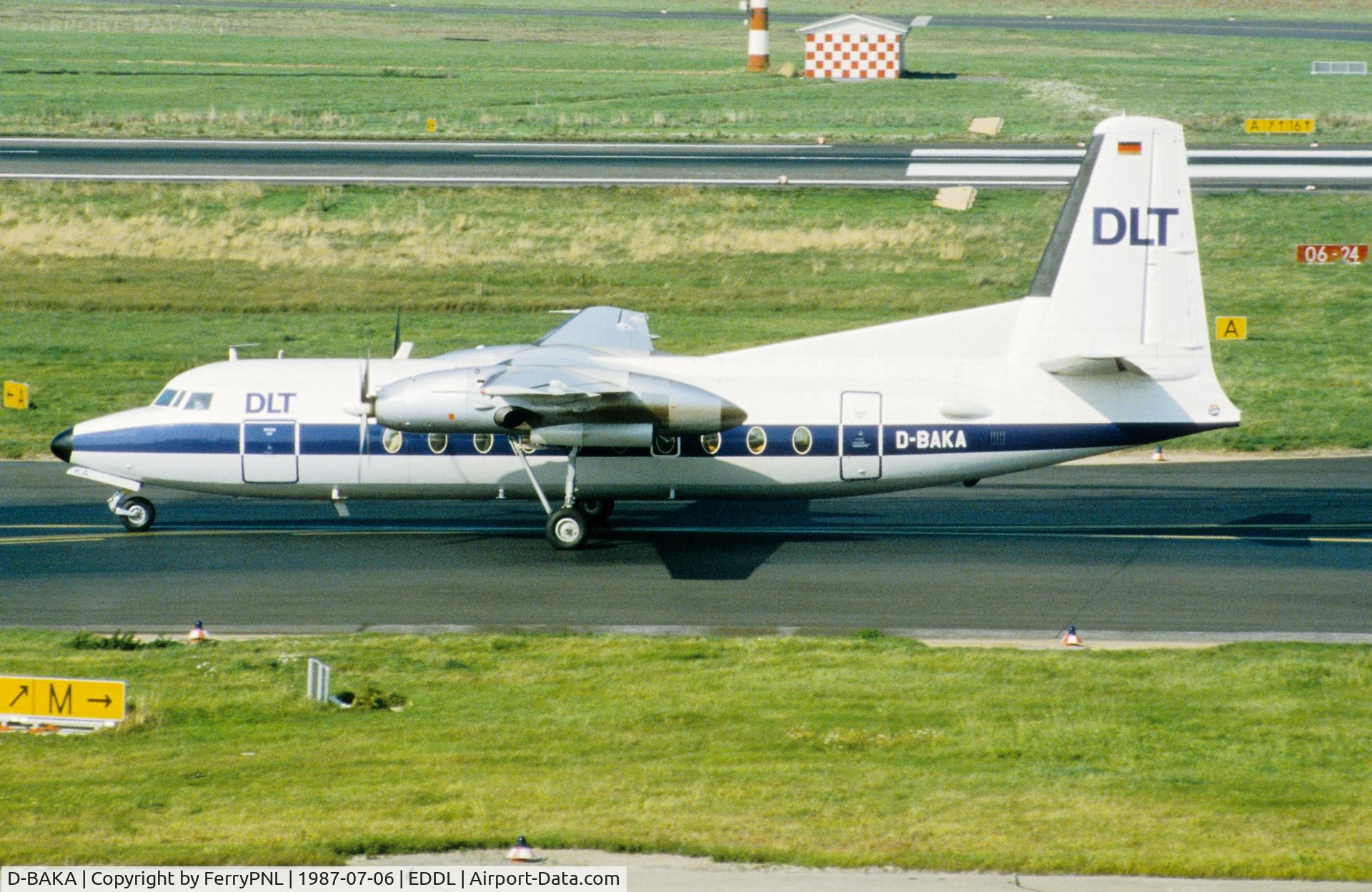 D-BAKA, 1962 Fokker F.27-100 Friendship C/N 10198, DLT Fk27 operated by WDL