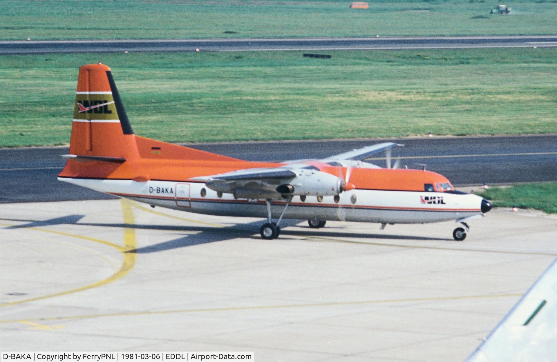 D-BAKA, 1962 Fokker F.27-100 Friendship C/N 10198, WDL F27