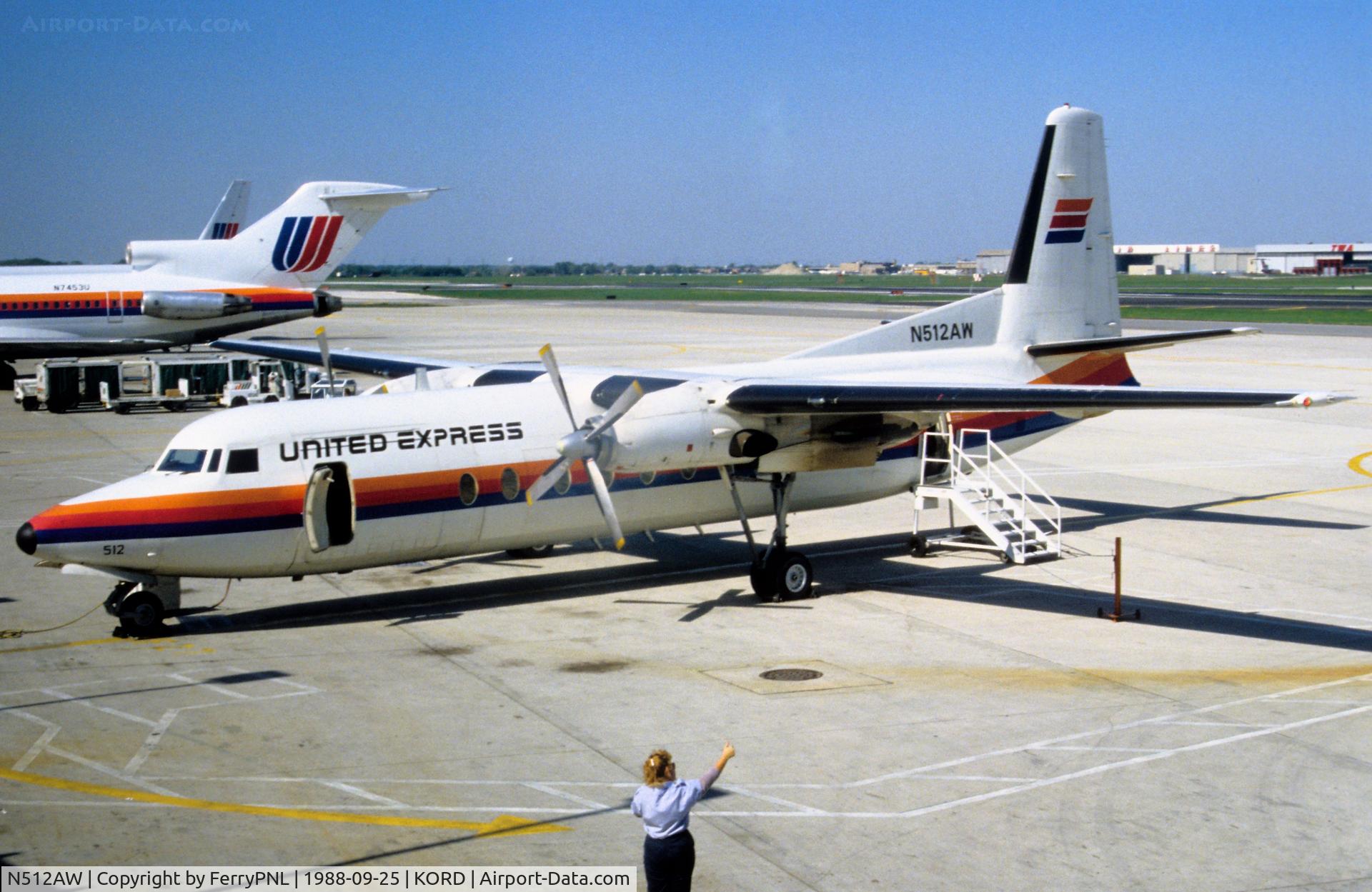 N512AW, 1986 Fokker F-27-500 Friendship C/N 10691, Air Wisconsin F27