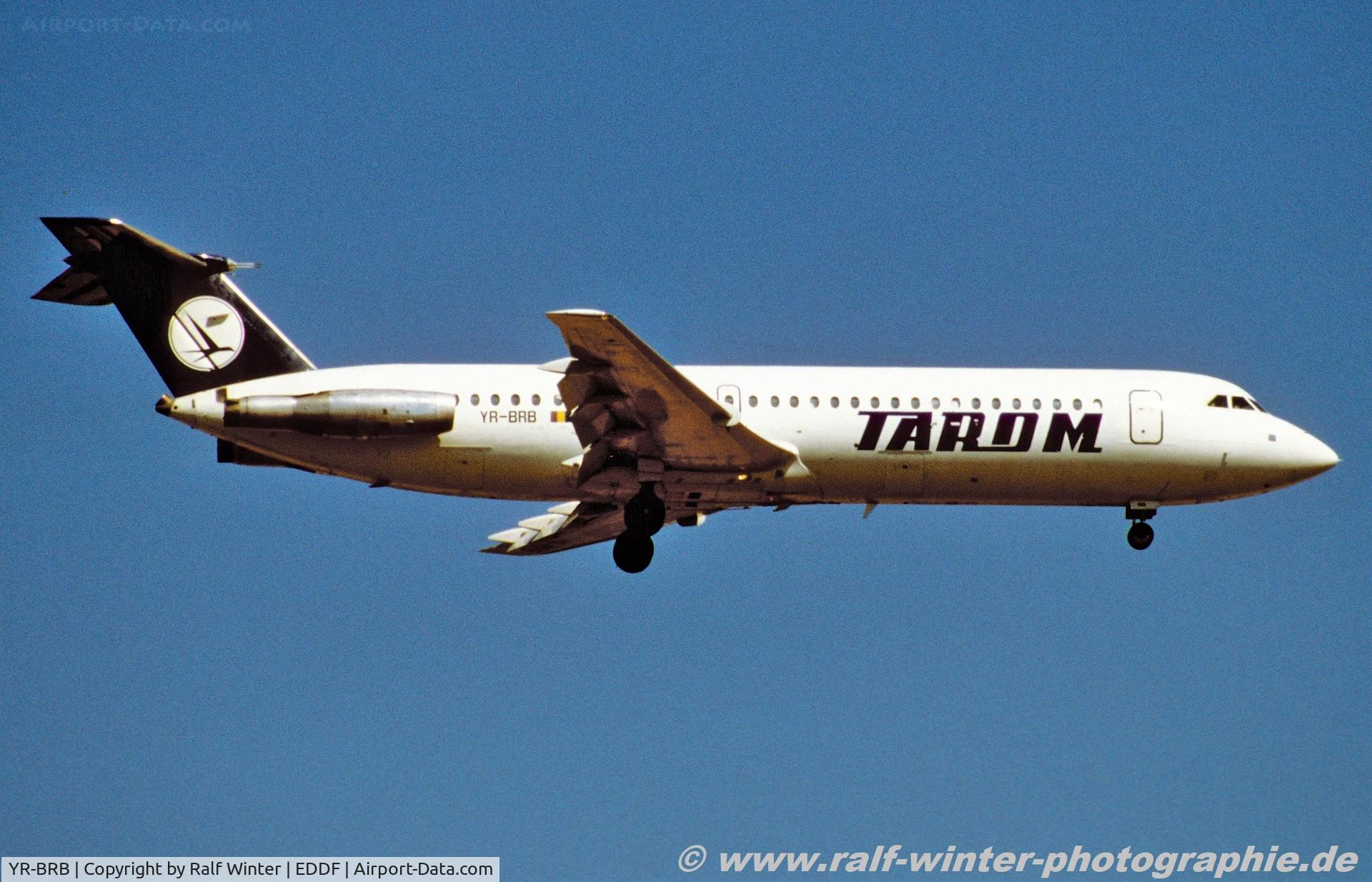 YR-BRB, 1983 Bucuresti Rombac 1-11-561RC One-Eleven C/N 402, Rombac 1-11 Series 561RC - Tarom Romanian Air Transport - 402 - YR-BRB - 23.07.1996 - FRA