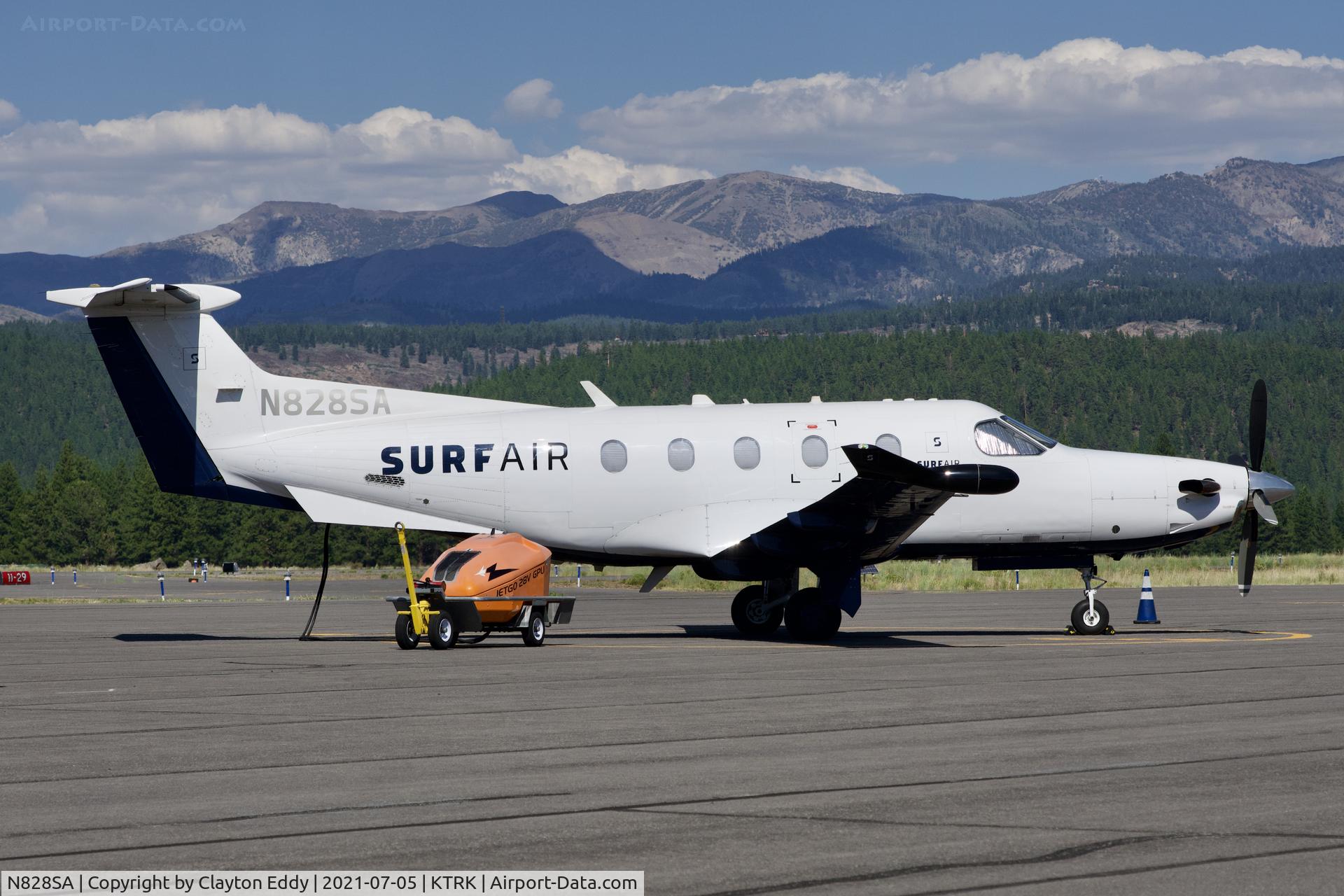 N828SA, 2015 Pilatus PC-12/47E C/N 1525, Truckee airport California 2021.