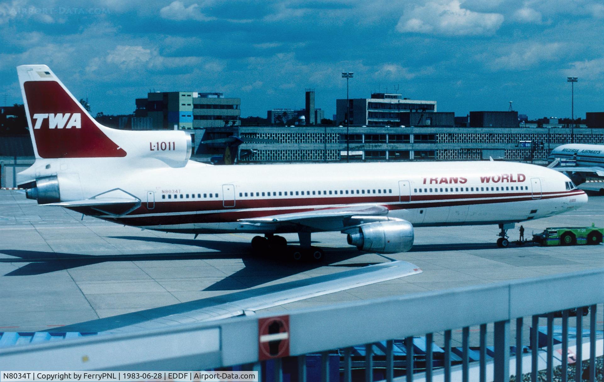 N8034T, 1982 Lockheed L-1011-385-1-15 TriStar 100 C/N 193B-1230, TWA L1011 pushed back