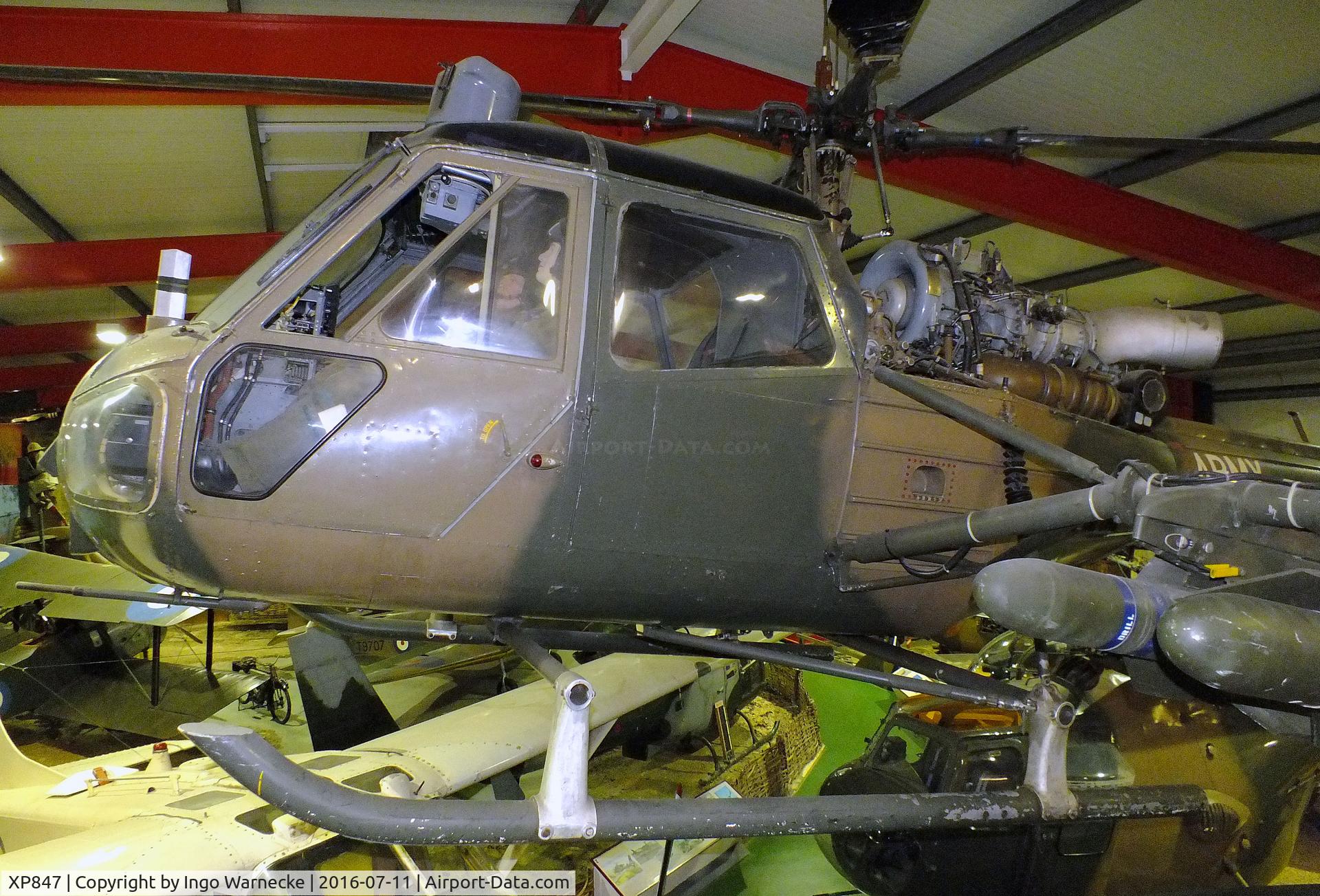 XP847, Westland Scout AH.1 C/N F9473, Westland Scout AH1 anti-tank variant with SS.11/AS.11 missiles at the Museum of Army Flying, Middle Wallop