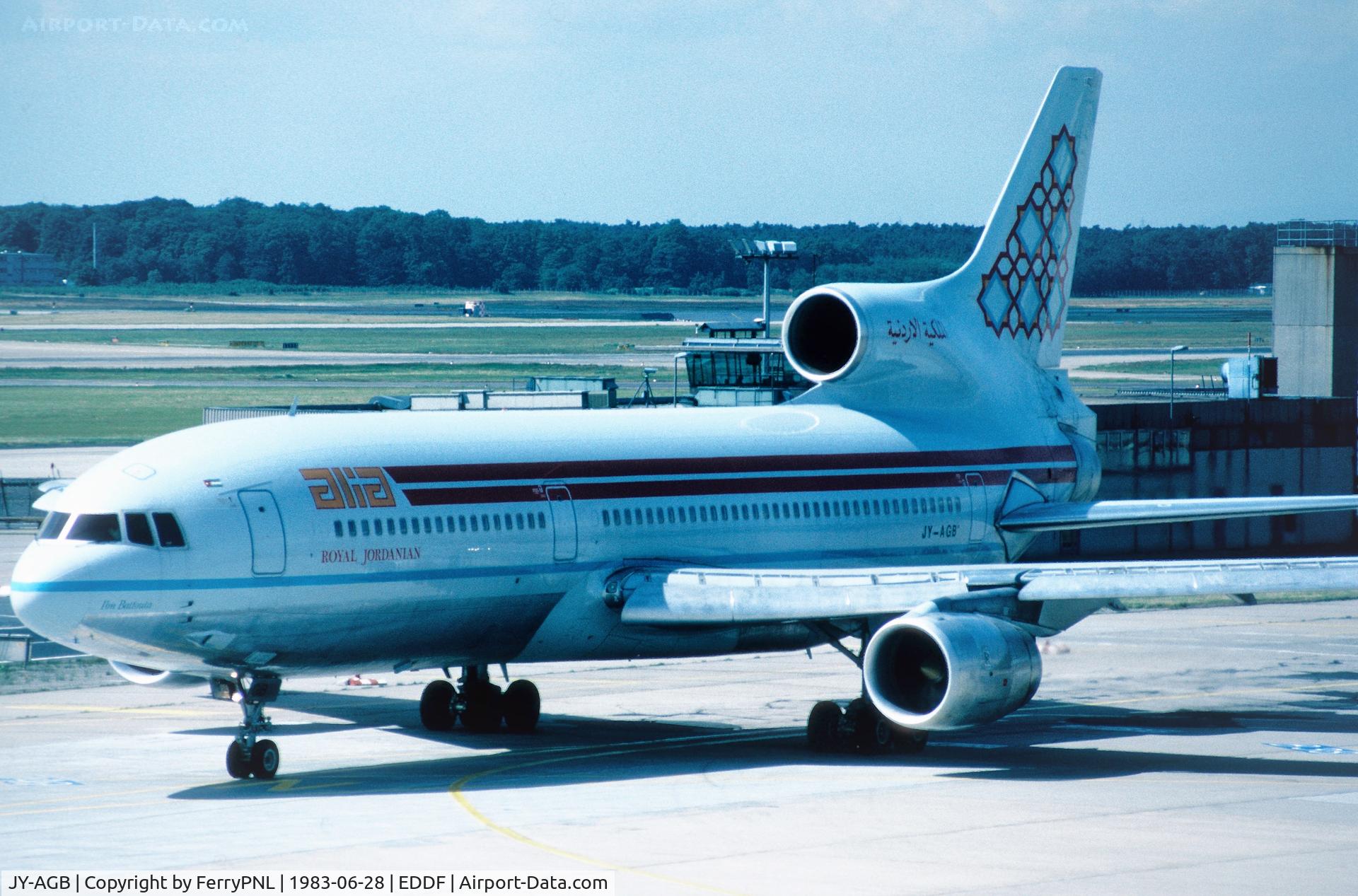 JY-AGB, 1981 Lockheed L-1011-385-3 TriStar 500 C/N 293A-1219, Alia L1015 in a short lived livery