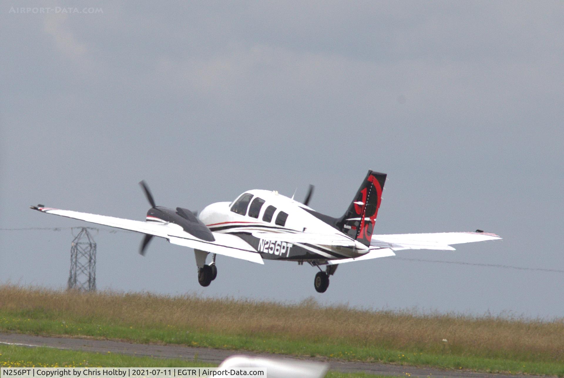 N256PT, Hawker Beechcraft Corp G58 Baron C/N TH-2350, Taking off from Elstree Aerodrome