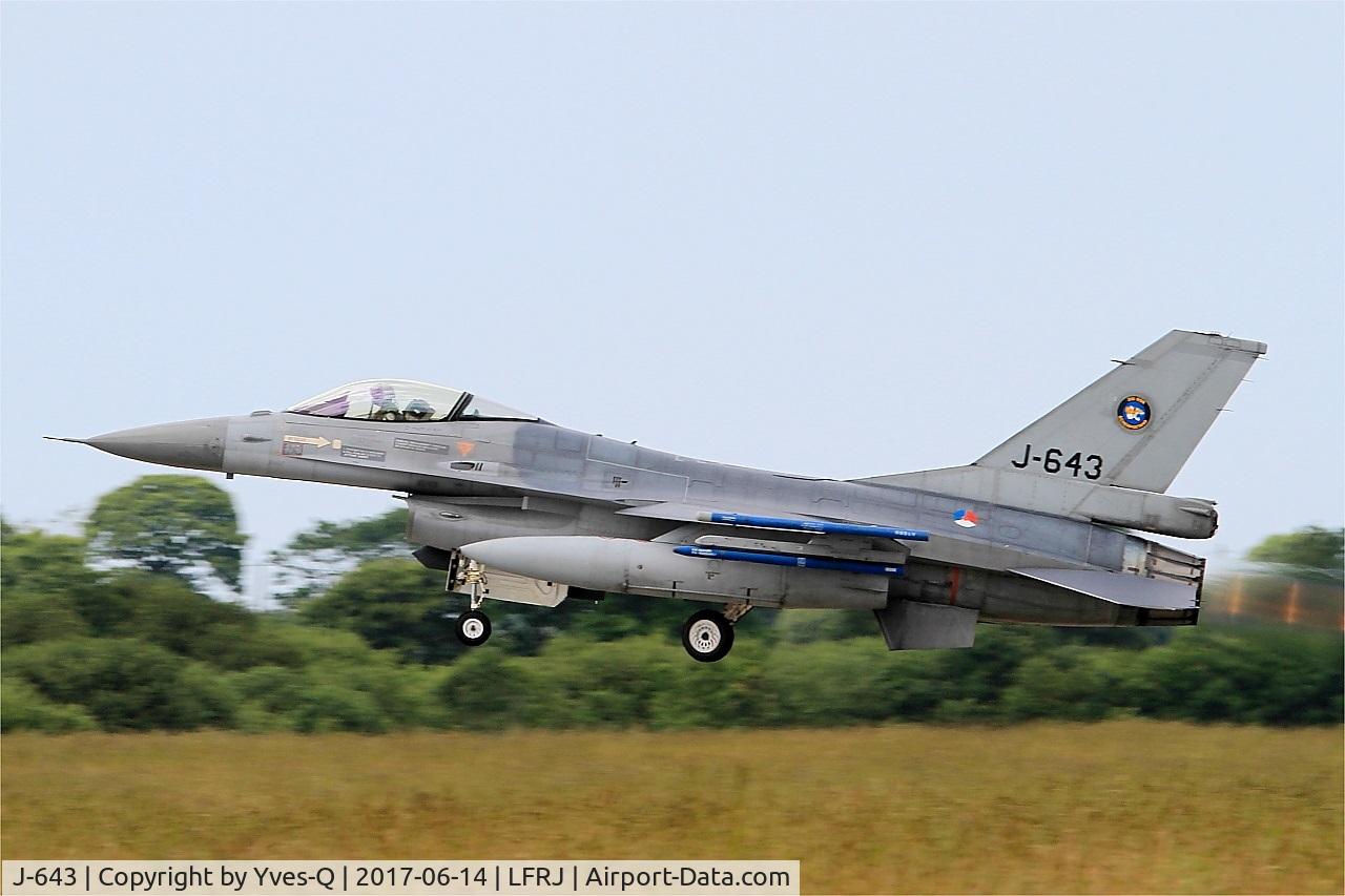 J-643, 1980 Fokker F-16AM Fighting Falcon C/N 6D-75, Fokker F-16AM Fighting Falcon, Take off rwy 26, Landivisiau Naval Air Base (LFRJ) Tiger Meet 2017
