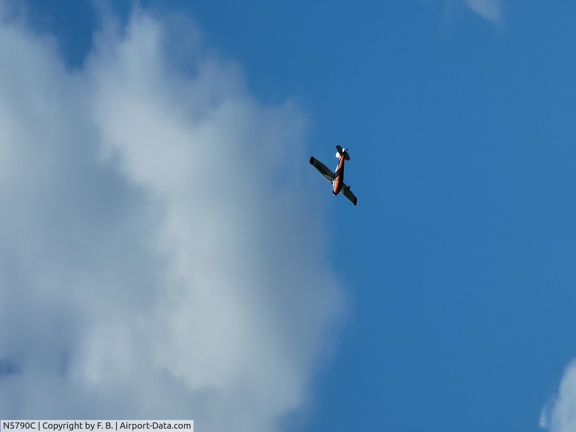 N5790C, 1950 Cessna 170A C/N 19744, In Flight over Leek Lake, MN