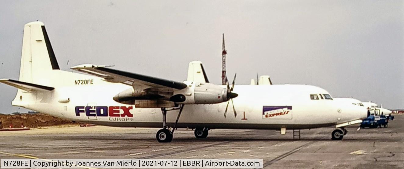 N728FE, 1985 Fokker F-27-500 Friendship C/N 10657, scan from slide