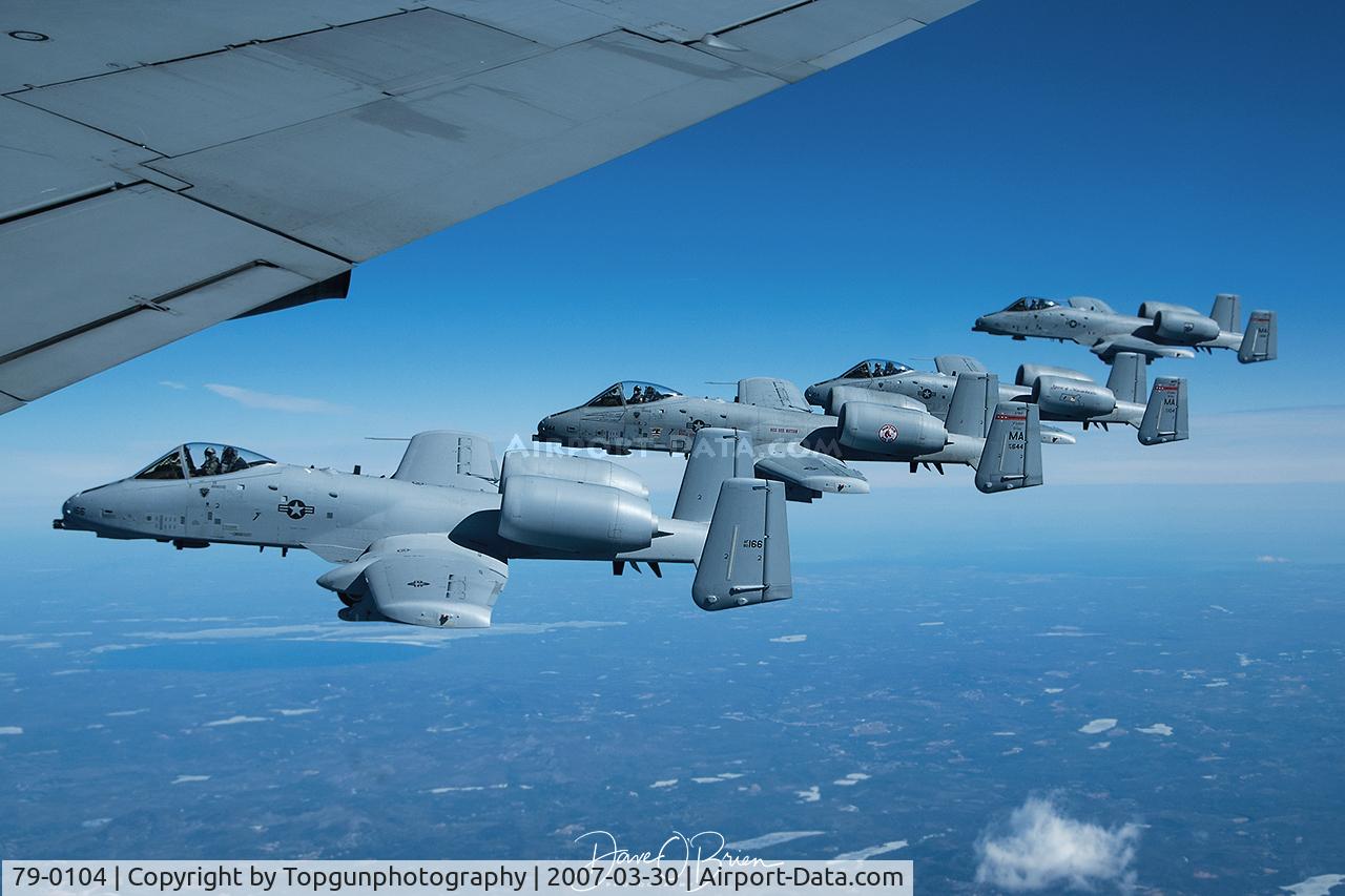 79-0104, 1979 Fairchild Republic A-10C Thunderbolt II C/N A10-0368, 4 ship of the 104th FW of the MA ANG as they broke the record for most flight hours for 4 A-10 pilots.