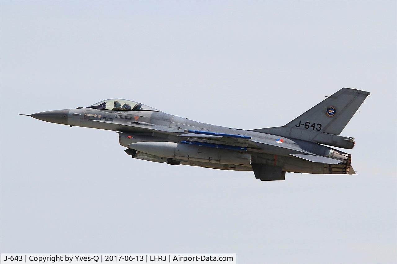 J-643, 1980 Fokker F-16AM Fighting Falcon C/N 6D-75, Fokker F-16AM Fighting Falcon, Climbing from rwy 26, Landivisiau Naval Air Base (LFRJ) Tiger Meet 2017