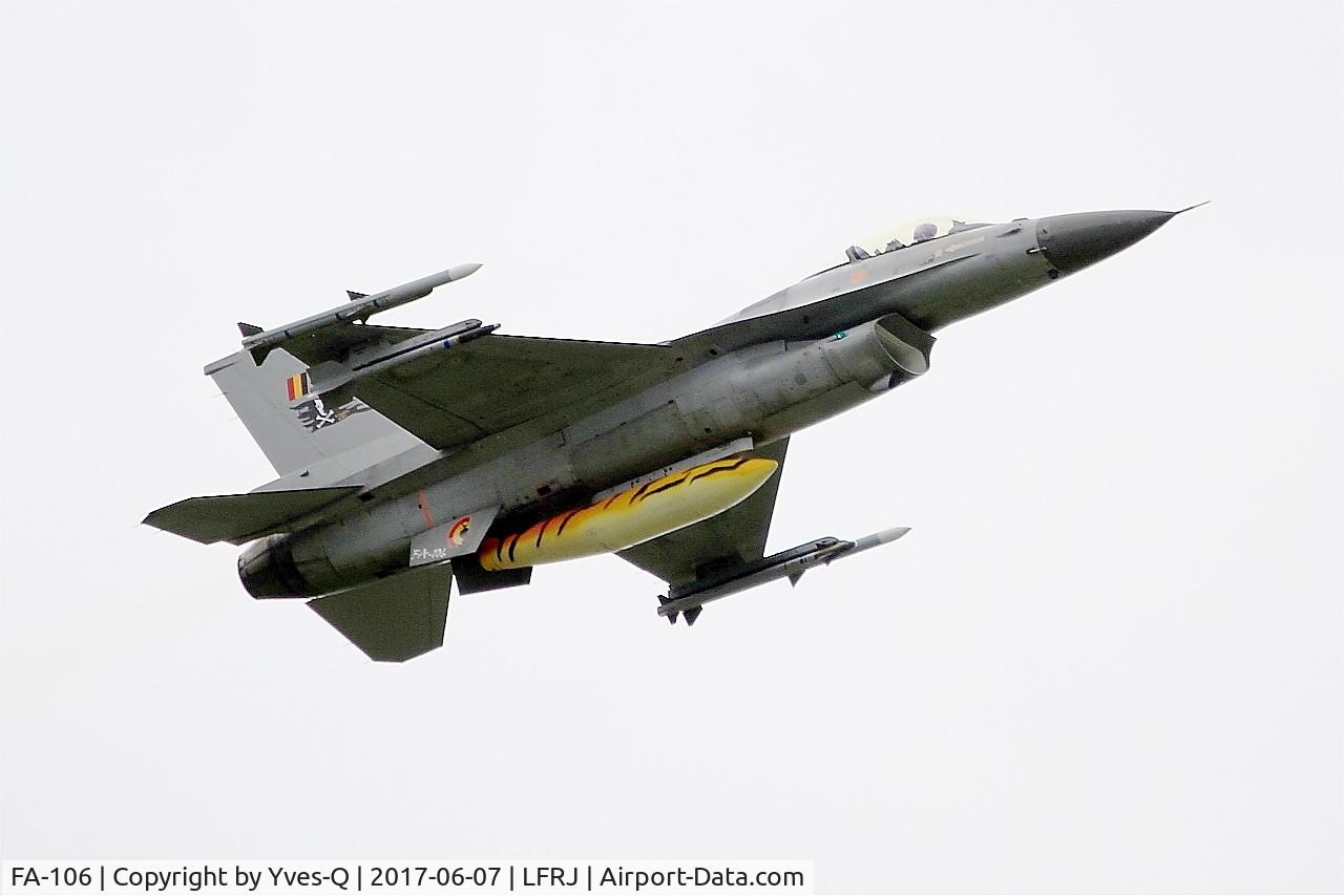 FA-106, SABCA F-16AM Fighting Falcon C/N 6H-106, SABCA F-16AM Fighting Falcon, Take off rwy 26, Landivisiau Naval Air Base (LFRJ) Tiger Meet 2017
